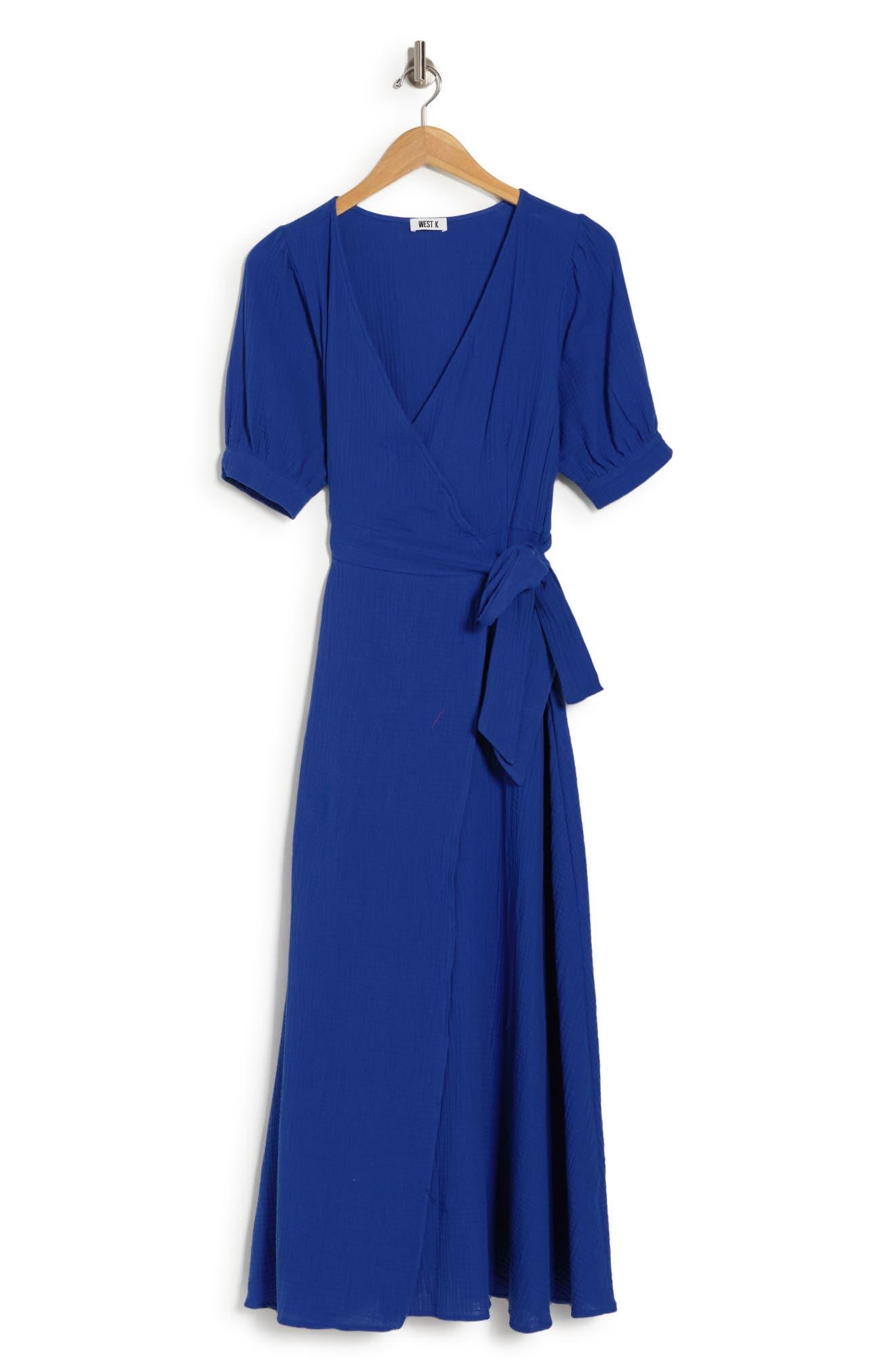 West Kei Gauze Wrap Maxi Dress in Blue Lyst