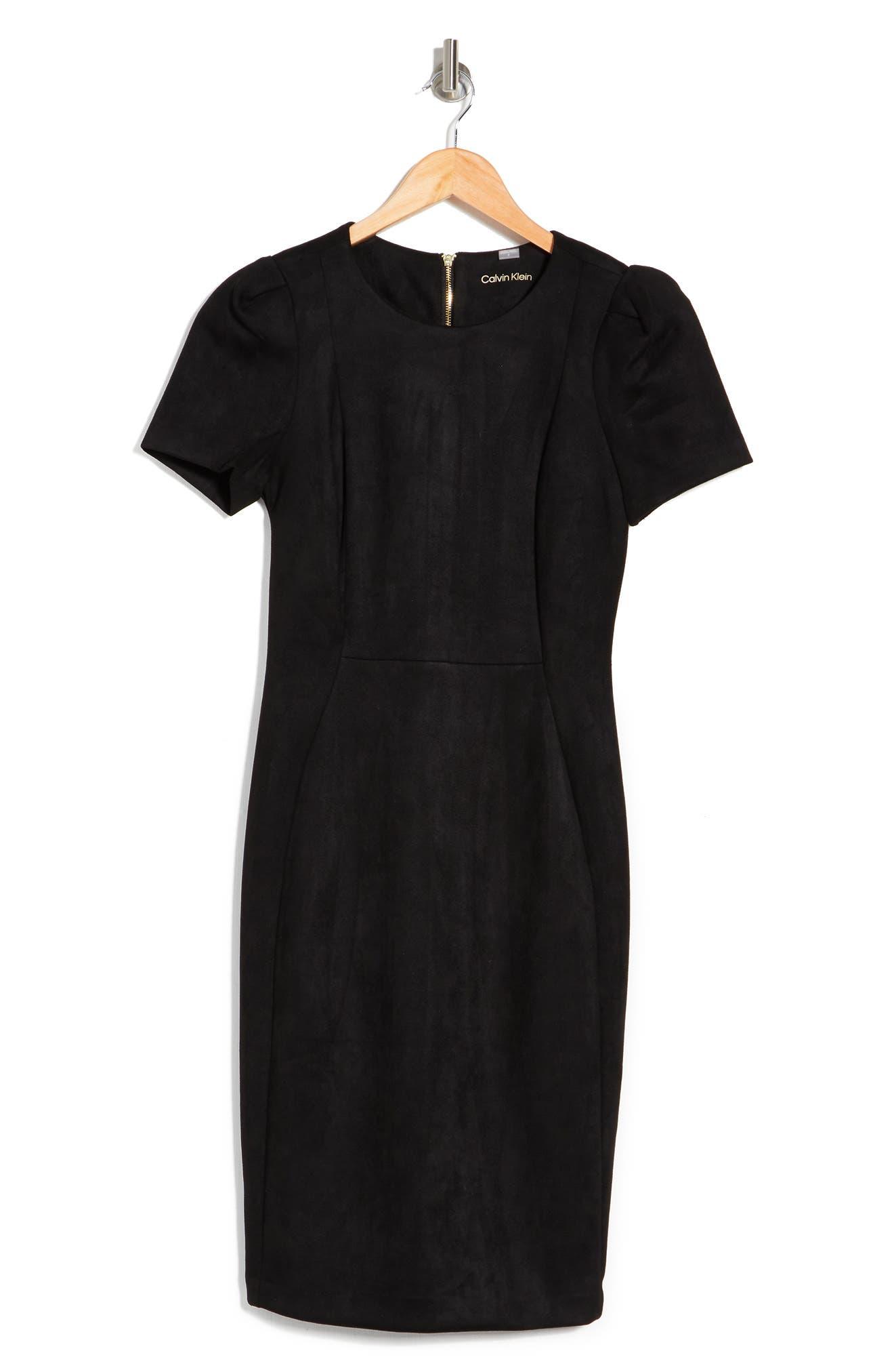 Calvin klein black suede hot sale dress