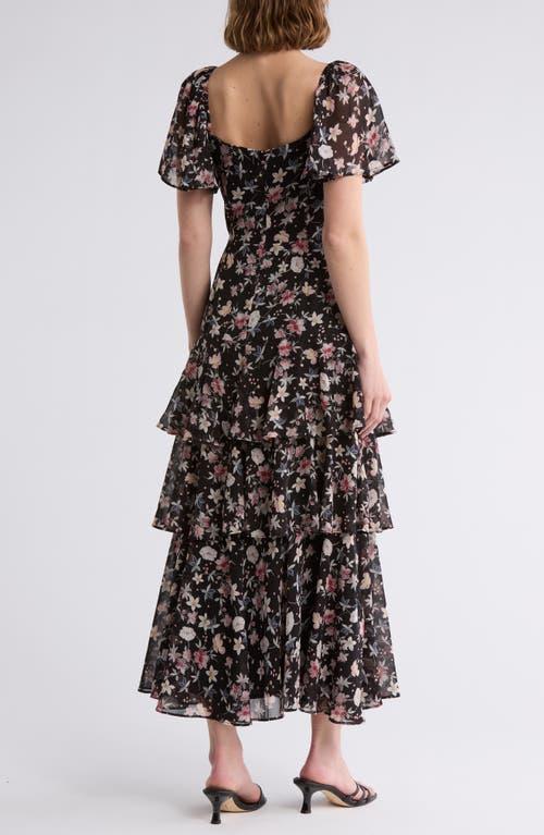 chinese dress ladies Sage Floral Satin Lace Trim Deep V Maxi Dress main image 1