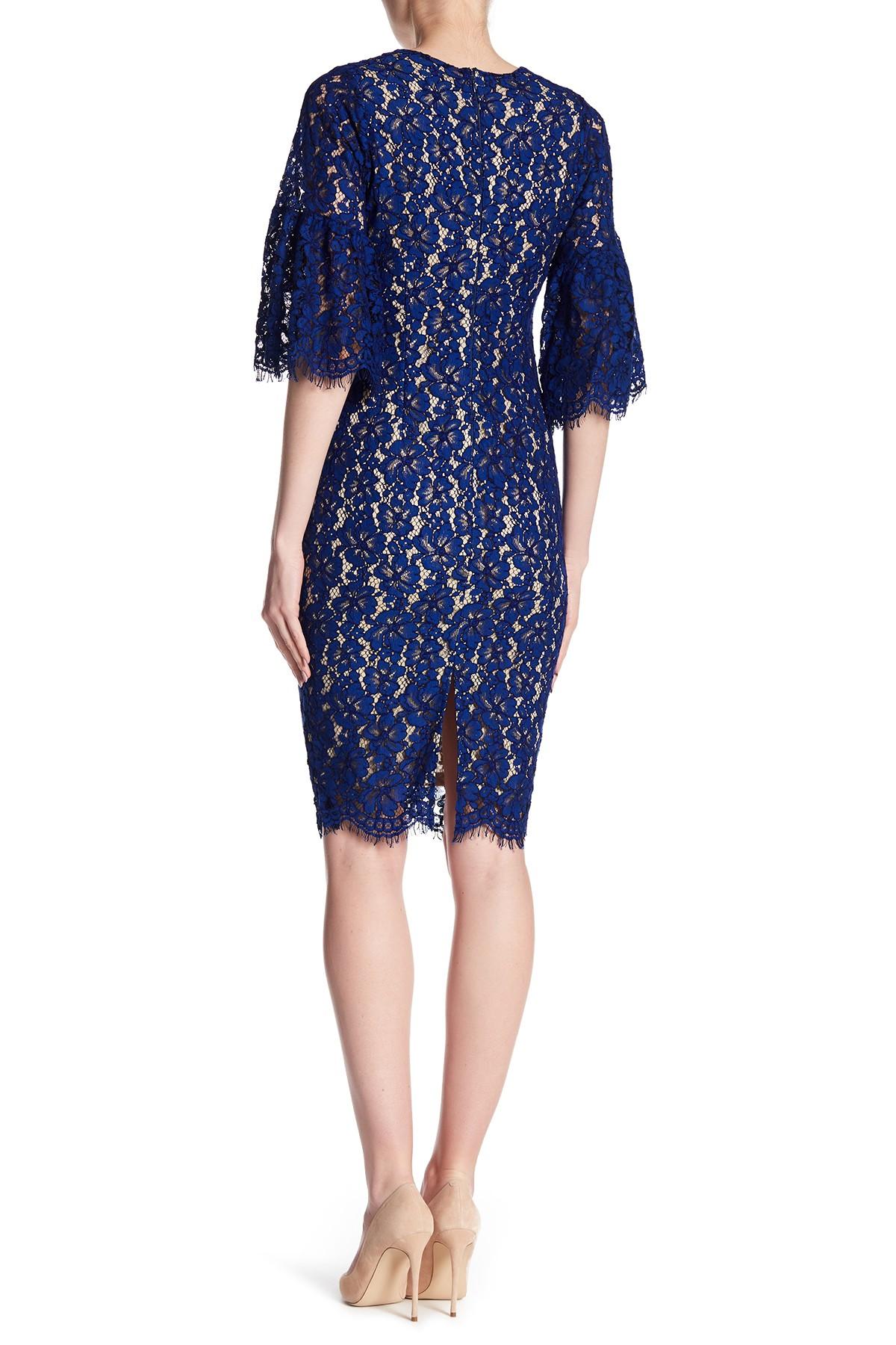alexia admor zahara v neck midi with bow