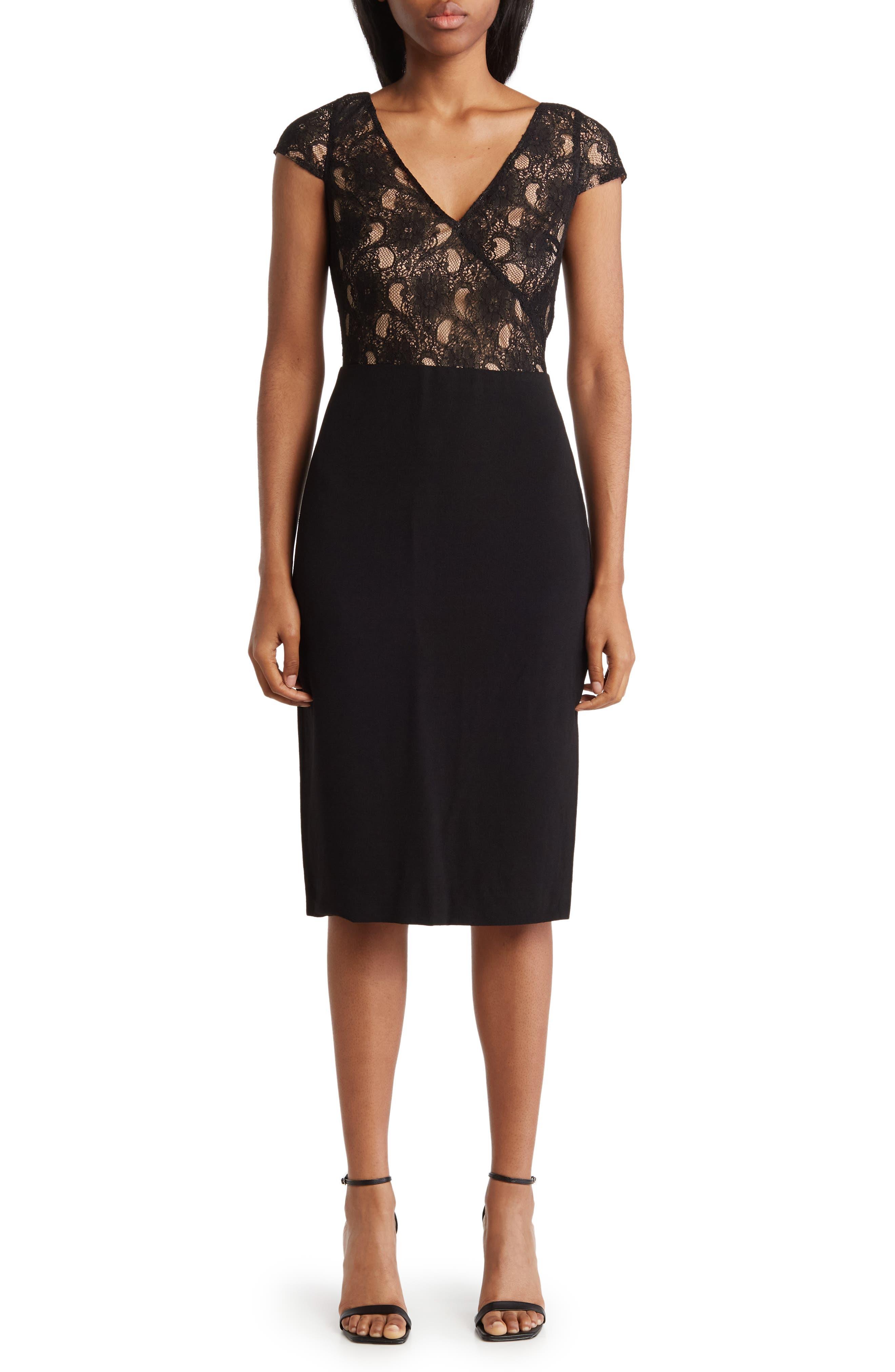 Nordstrom rack black lace dress 2025