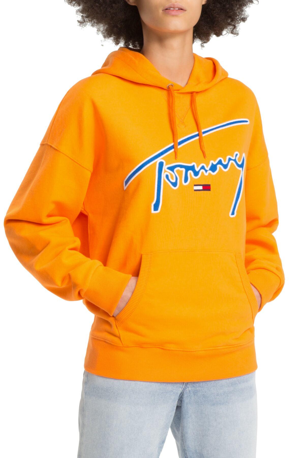 tommy hoodie orange