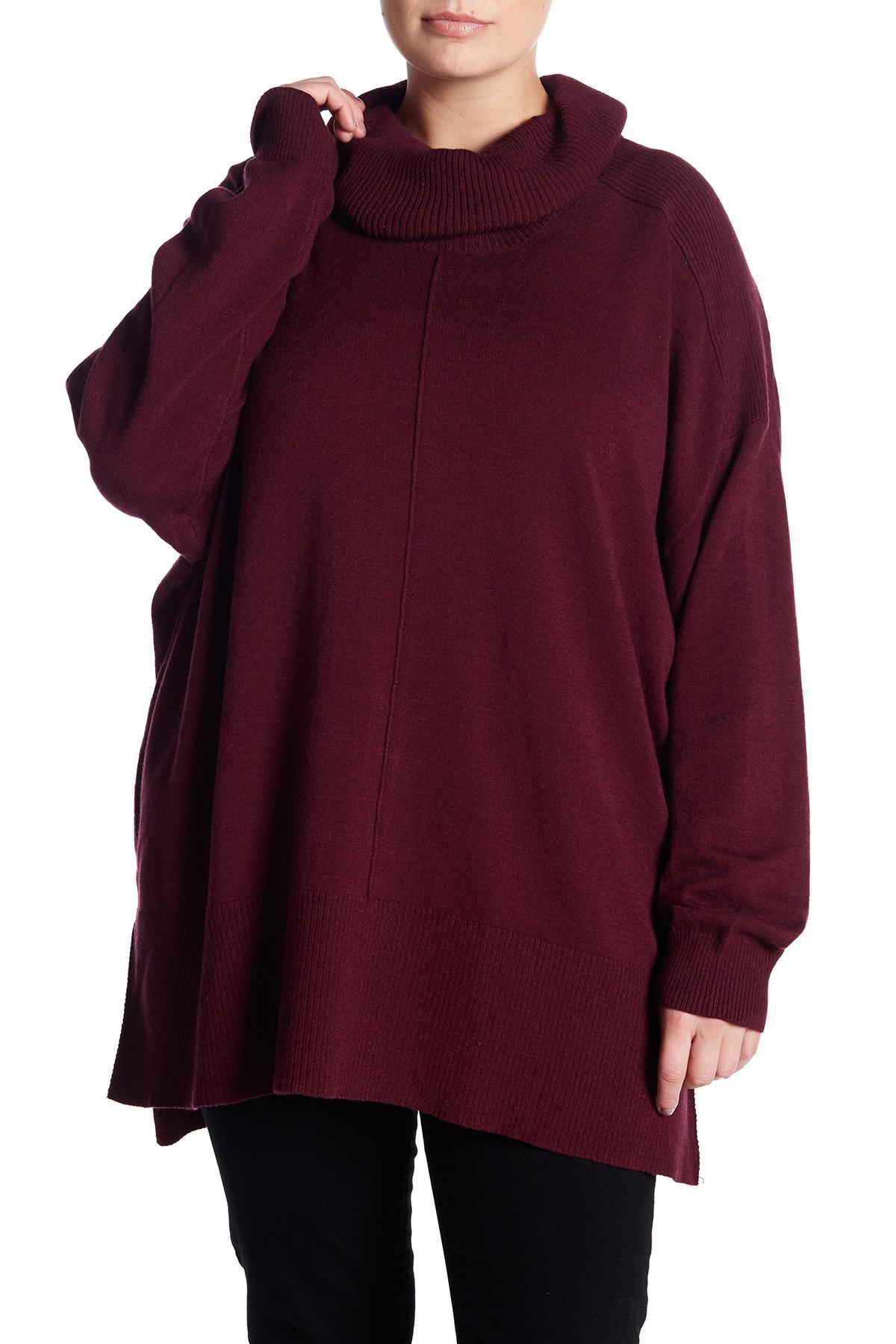 Lyst Cable & Gauge Cowl Neck Pullover Sweater (plus Size) in Purple