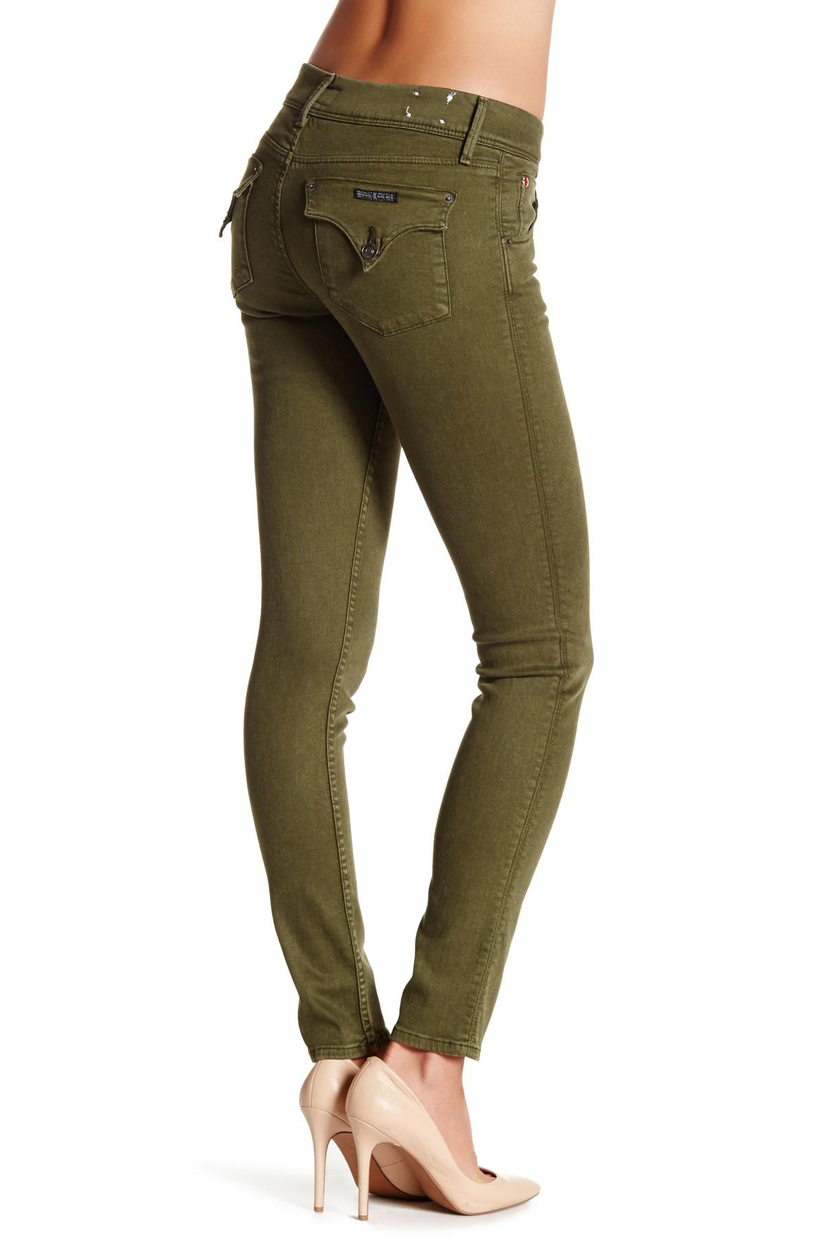 Hudson Jeans Cotton Collin Flap Skinny Jean in Green - Lyst