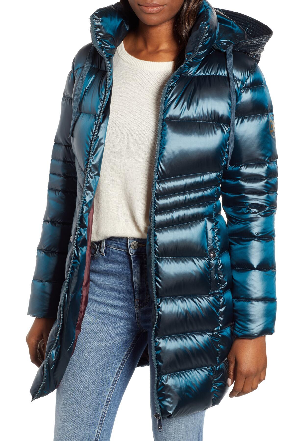teal down coat