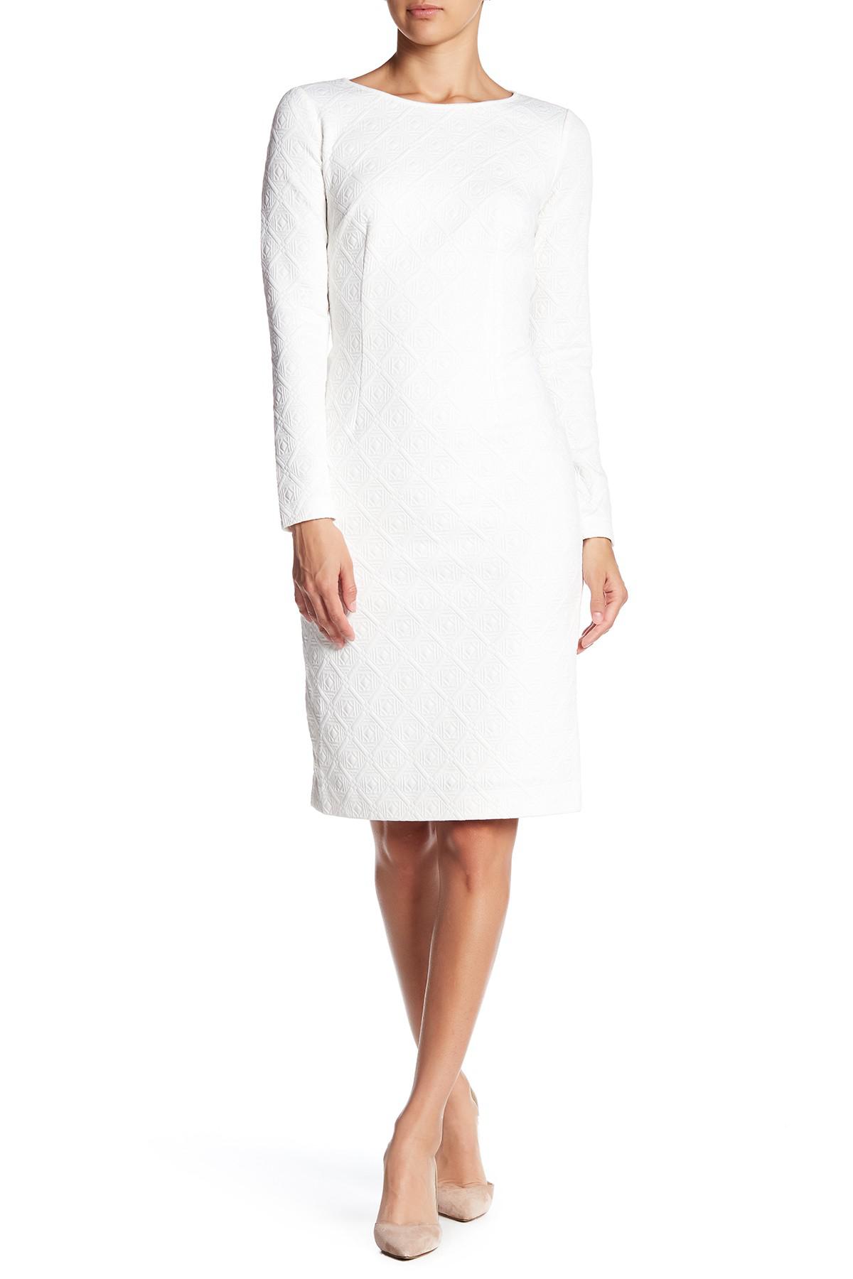 Betsey Johnson Synthetic Long Sleeve Knit Sheath Dress in Ivory (White ...