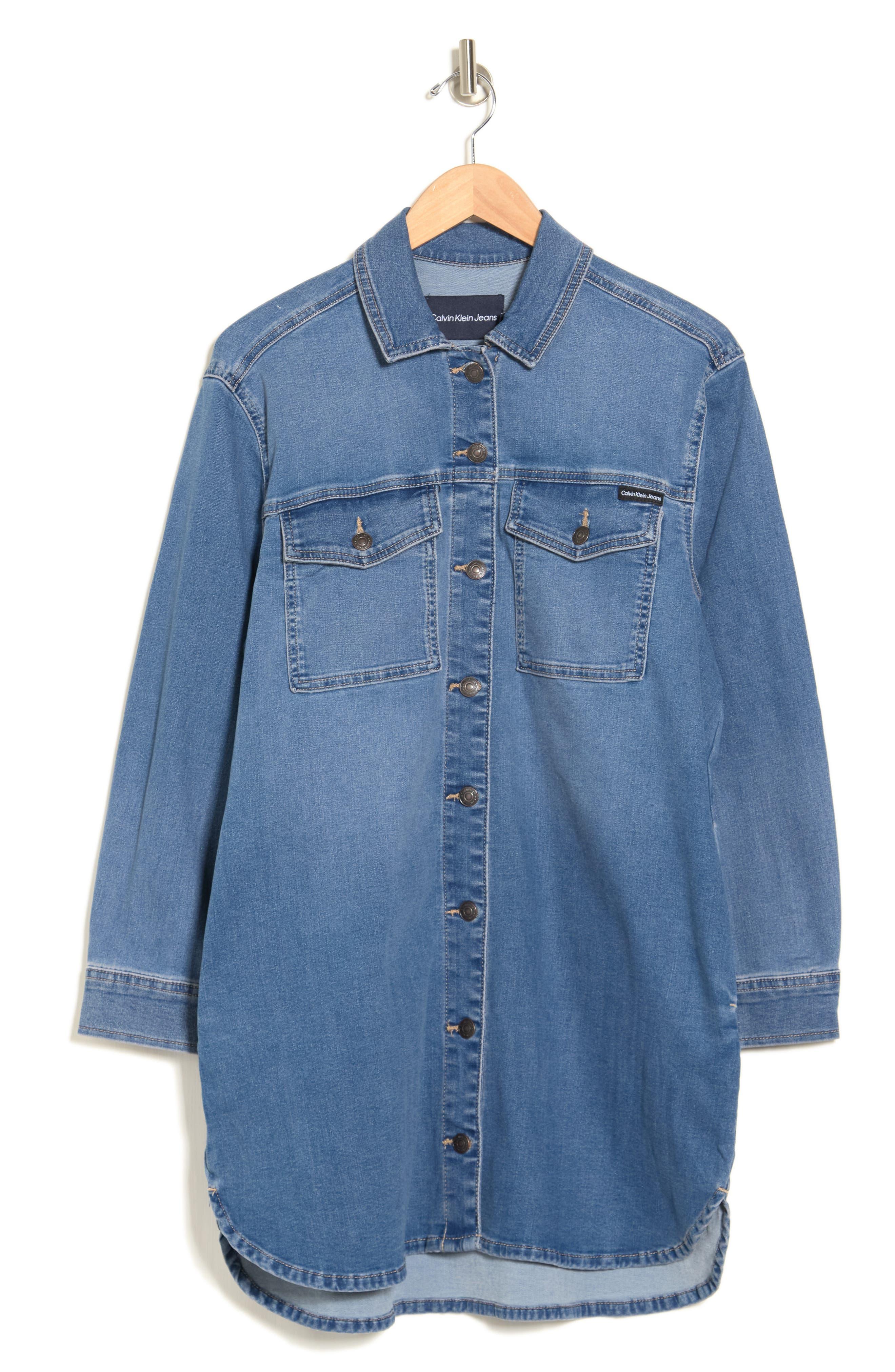 Calvin Klein Oversized Denim Shirt Jacket in Blue | Lyst