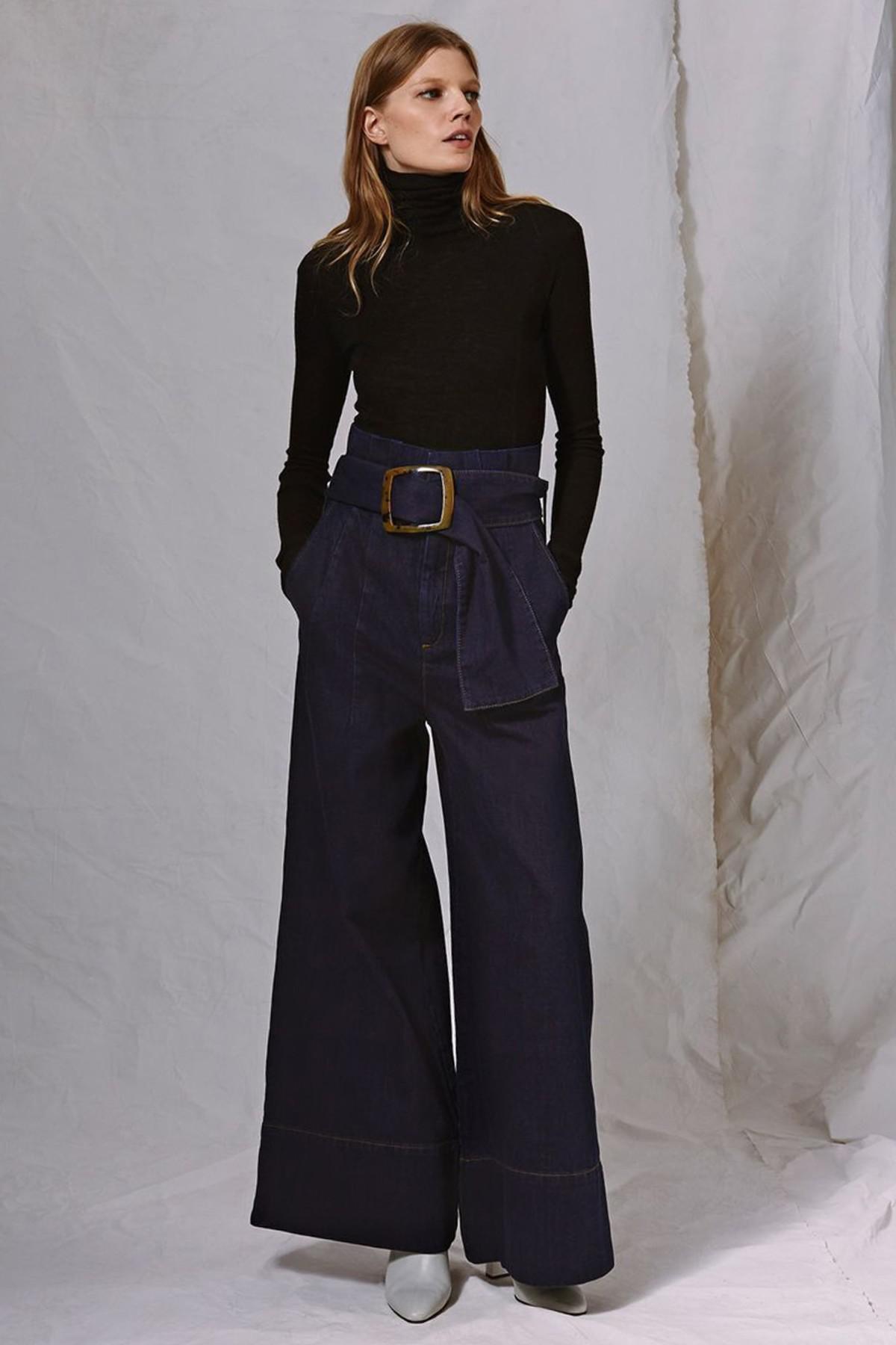 flared paperbag trousers