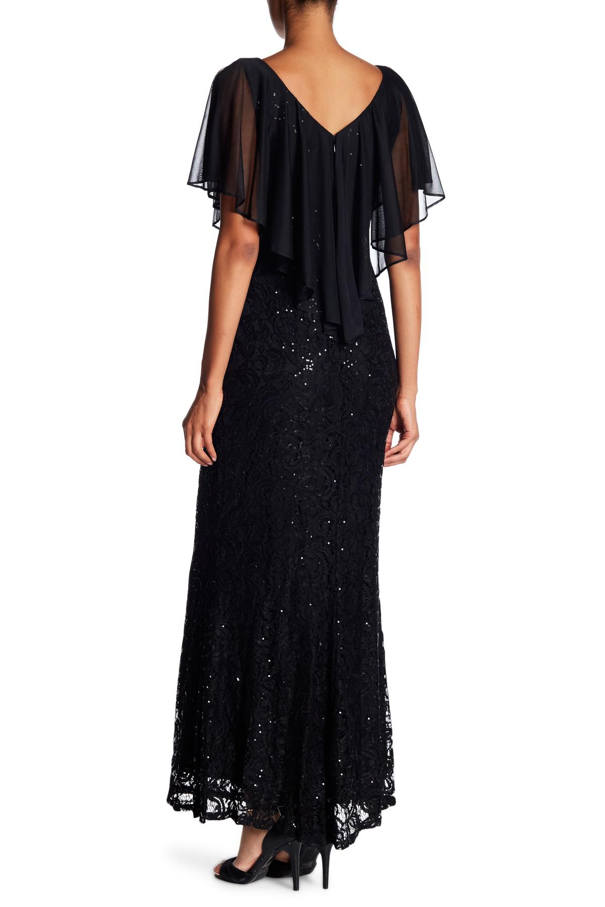 Marina chiffon popover lace gown hotsell