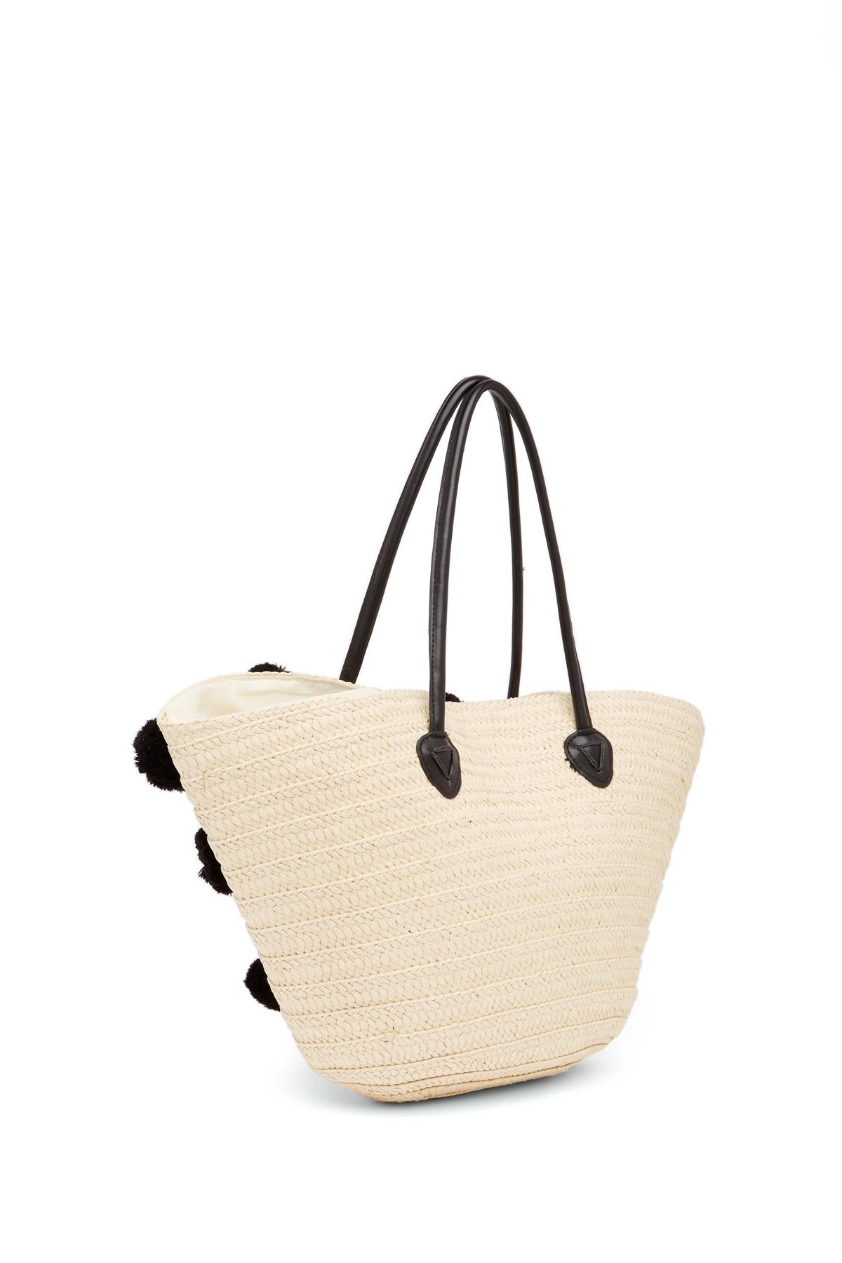 shiraleah pom pom tote