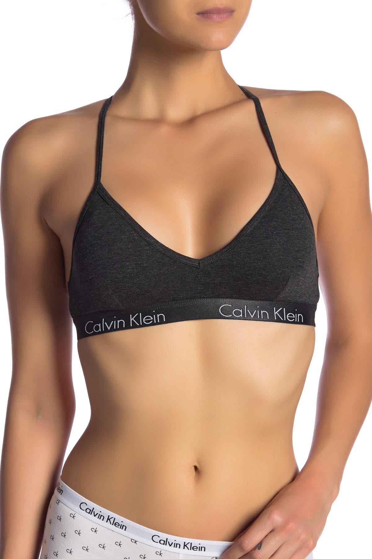 Calvin Klein Cotton V-neck Racerback Bralette In Charcoal Heathe At  Nordstrom Rack | Lyst