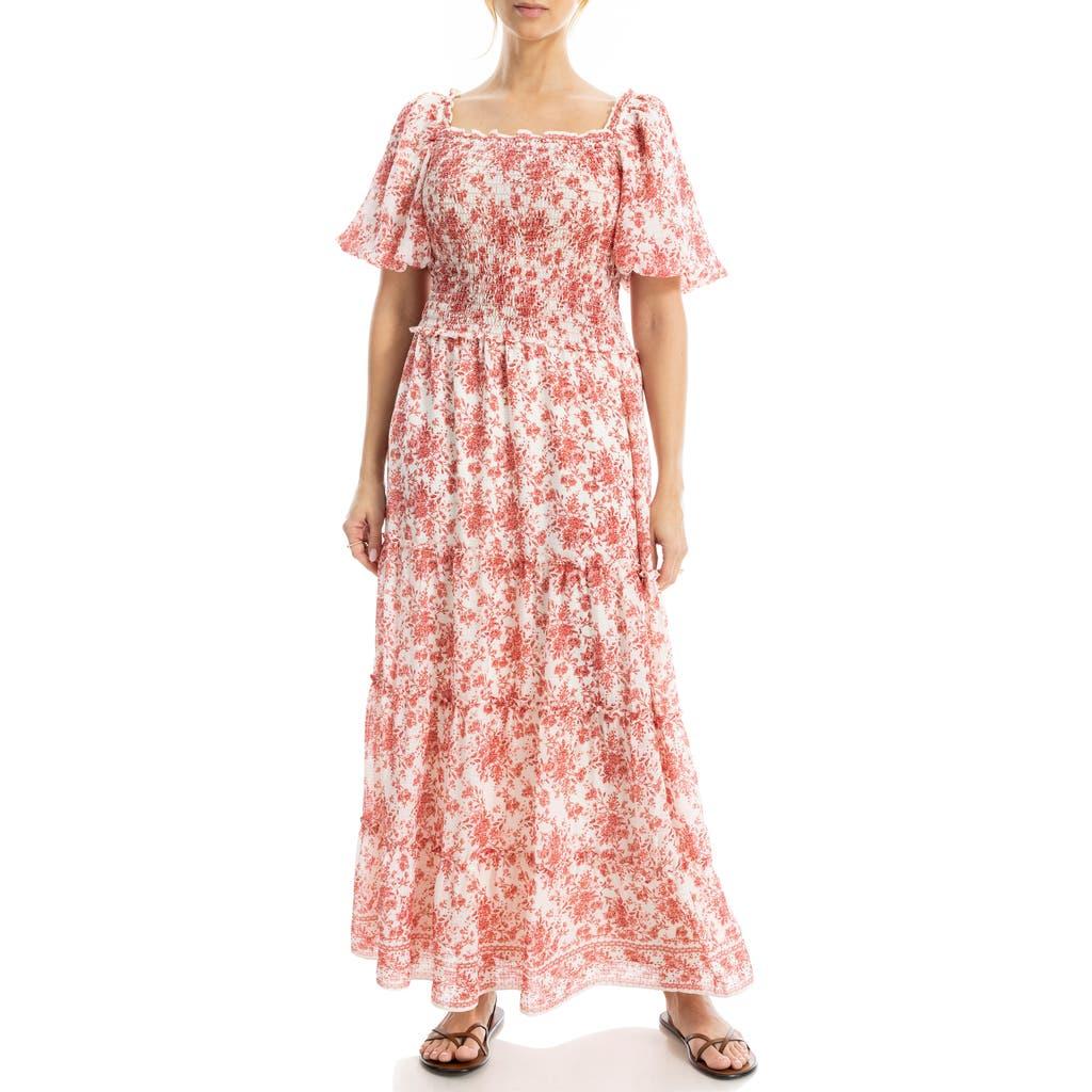 summer halter neck maxi dress NWT Max Studio Women's Tie Strap Smocked Bodice Floral Print Maxi Dress  S,M,L