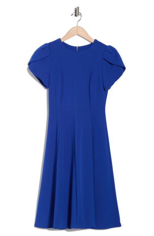 slim fit dress slacks Satin Fit & Flare Dress with Pleats main image 1