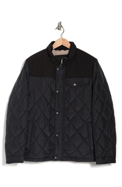 Cole Haan Diamond Quilted Faux Shearling Jacket in Black for Men Lyst