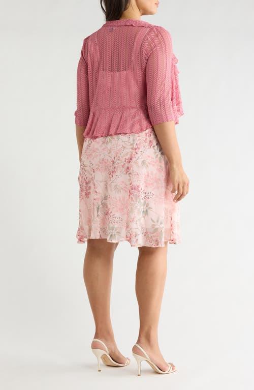 connected apparel pink dress connected apparel red dress Connected Apparel Bateau Neck Quarter Sleeve Jersey Sheath Dress