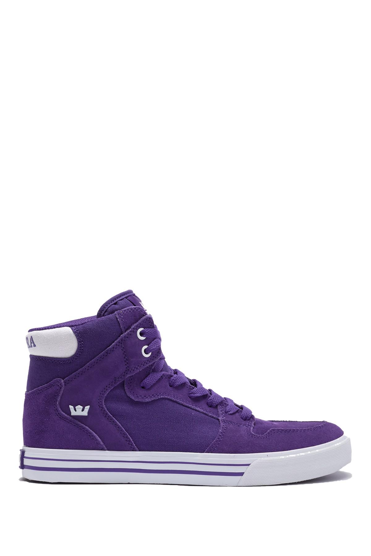 Supra Vaider Suede High Top Sneaker in Purple for Men - Lyst