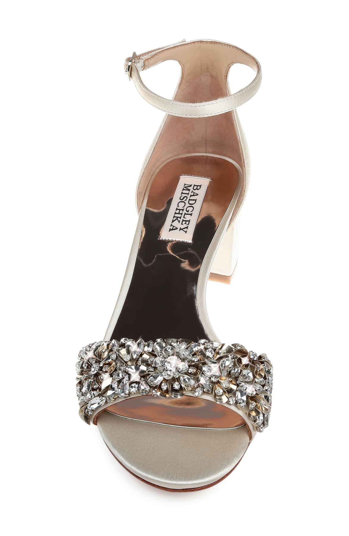 badgley mischka vega crystal embellished sandal
