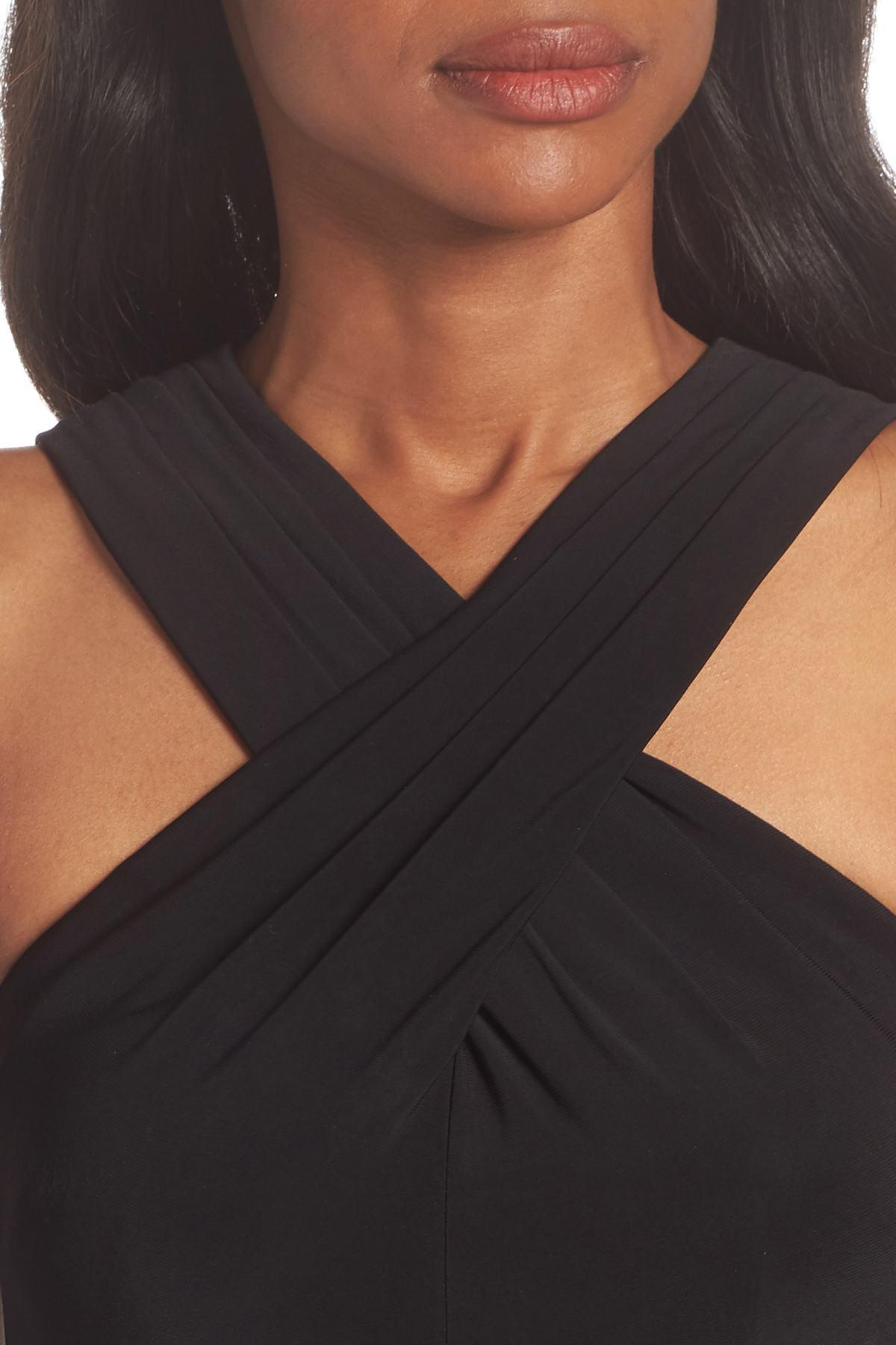 Eliza J Crisscross Neck Ballgown | Lyst