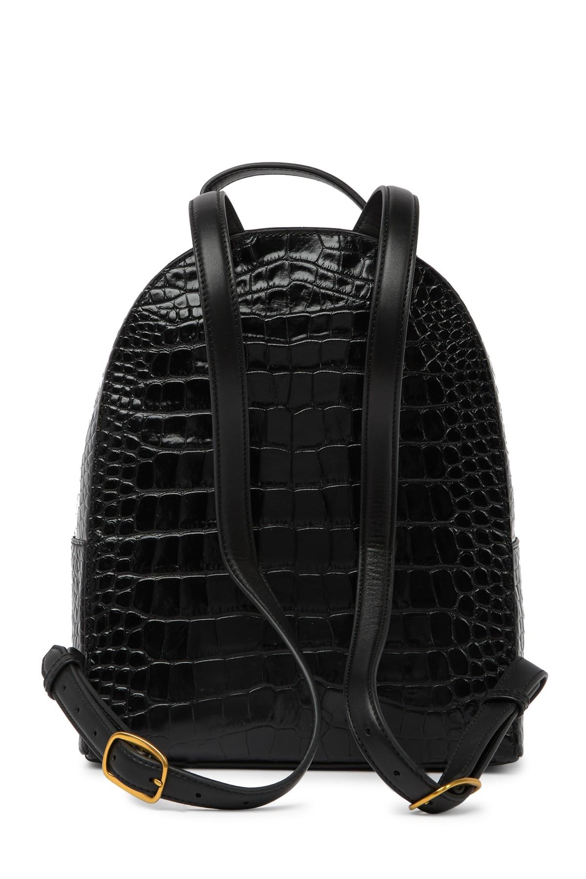 tory burch croc embossed mini backpack