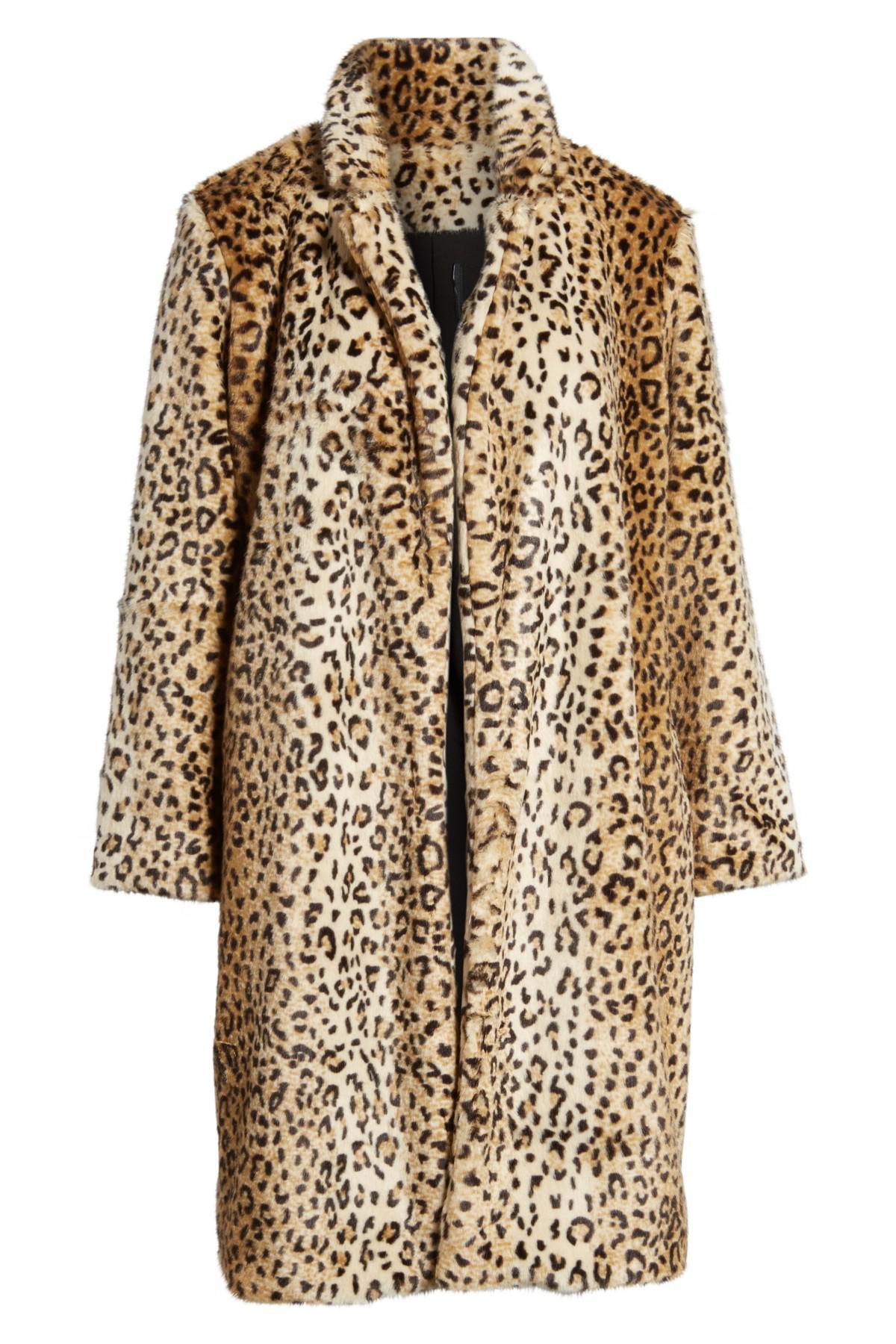 Chelsea28 Leopard Print Faux Fur Jacket in Tan Leopard Print (Brown) - Lyst