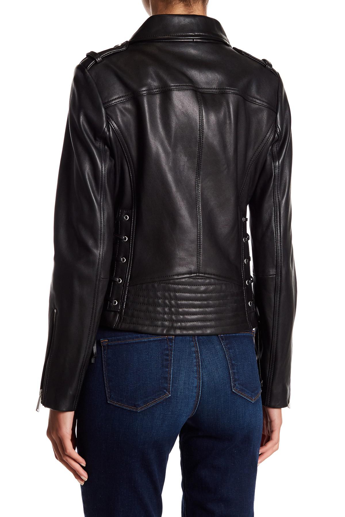 Lyst Bcbgeneration Missy Leather Side Lace Jacket In Black Gallery