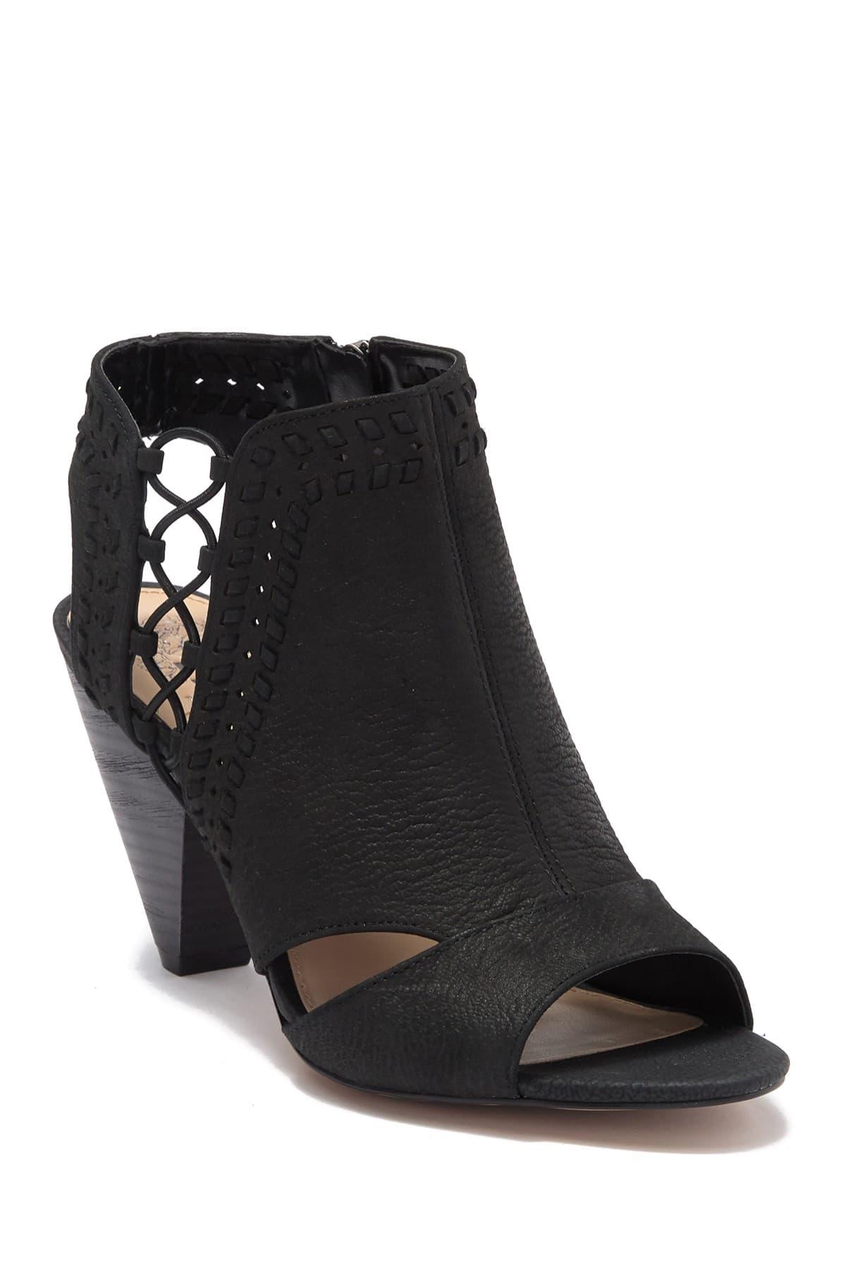 Vince Camuto Emmia Woven Leather Block Heel Sandal in Black 01 (Black) - Lyst