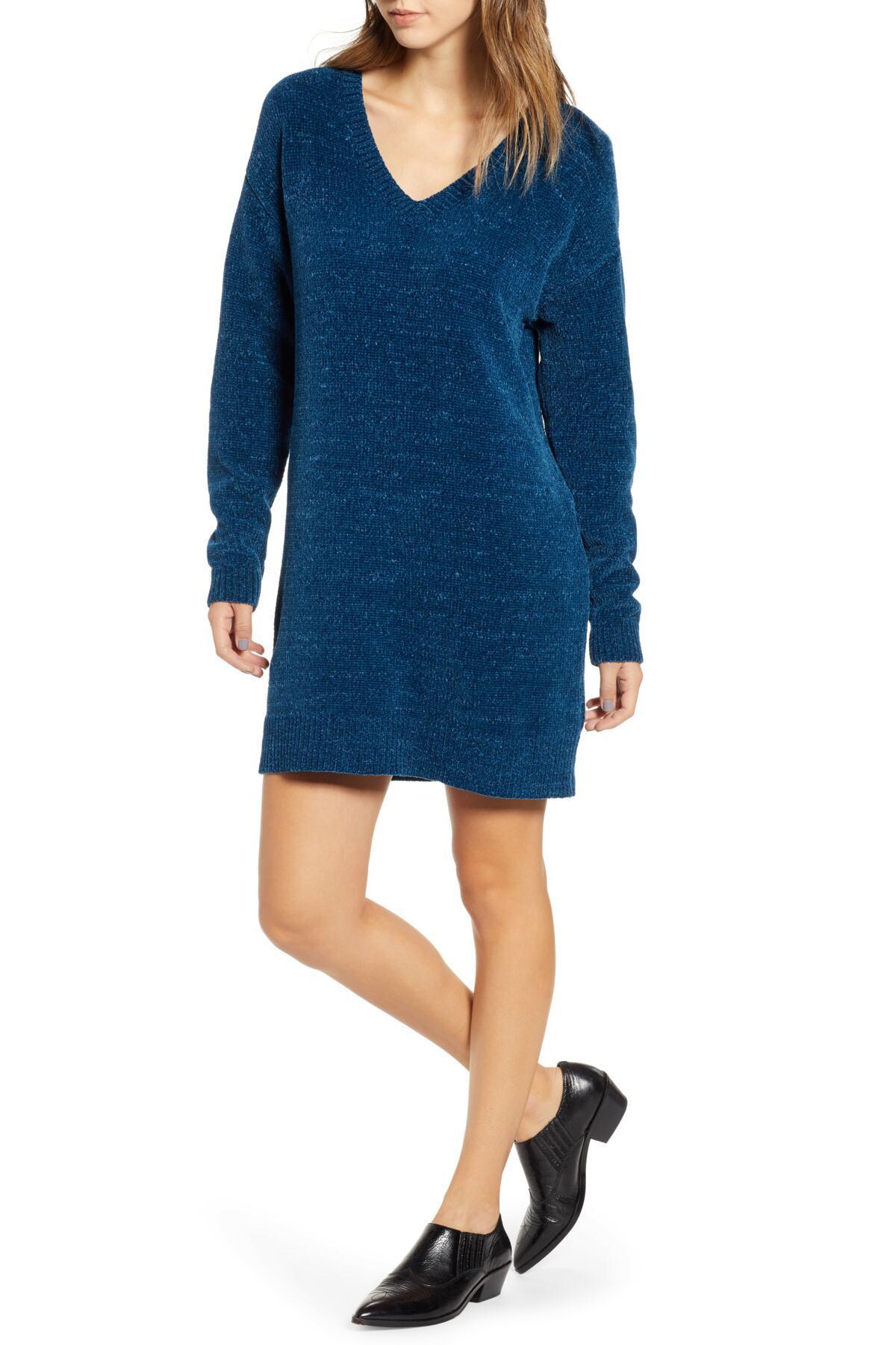 BP. Chenille Sweater Dress in Blue - Lyst