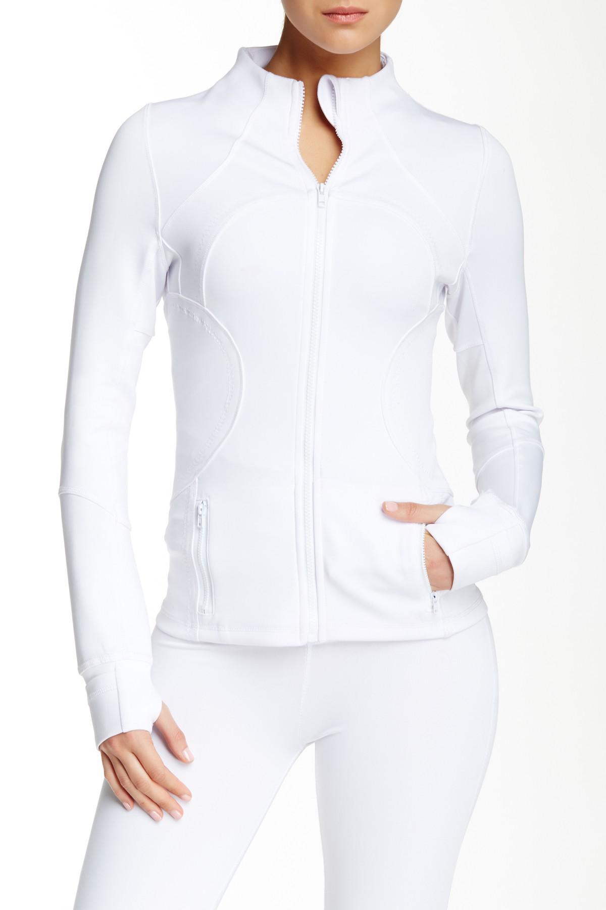 white yoga jacket