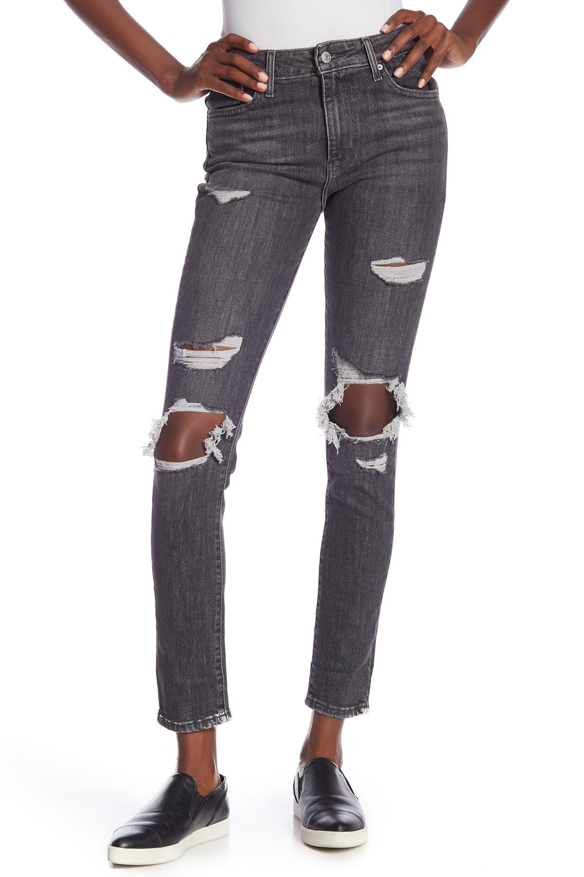 levi's 721 high rise ripped skinny jeans