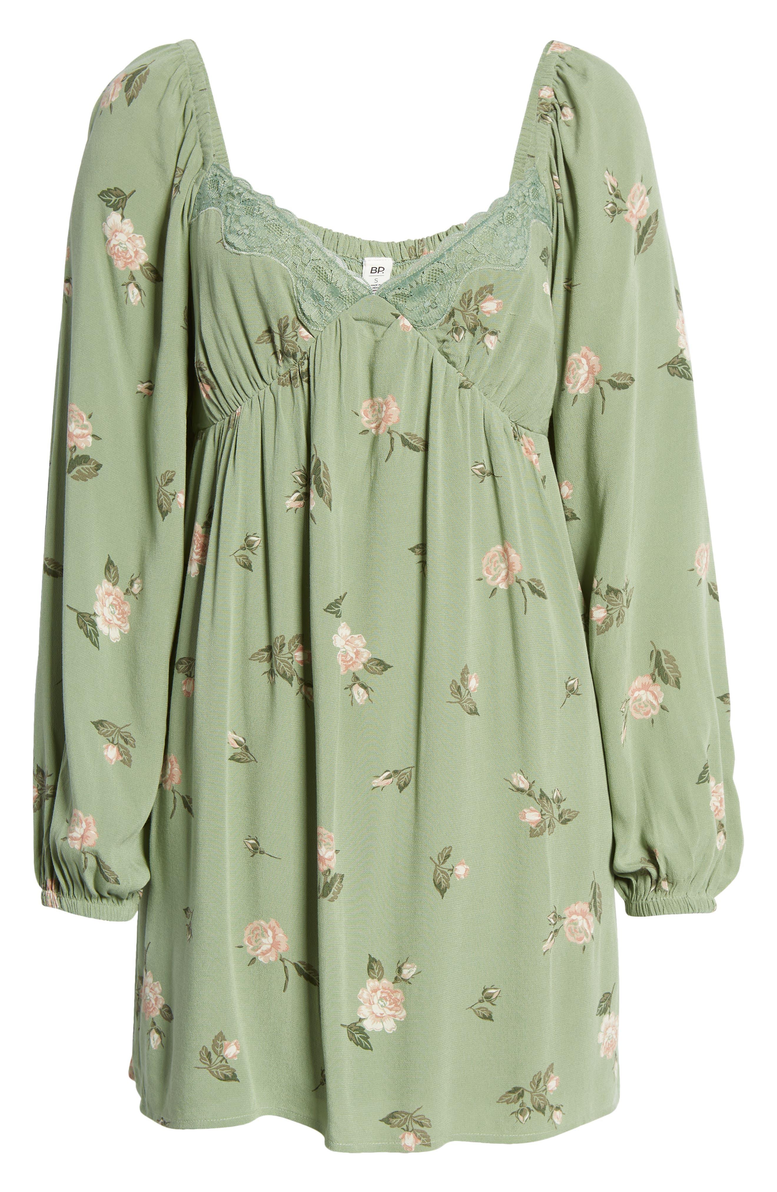 BP. Lace Trim Long Sleeve Babydoll 