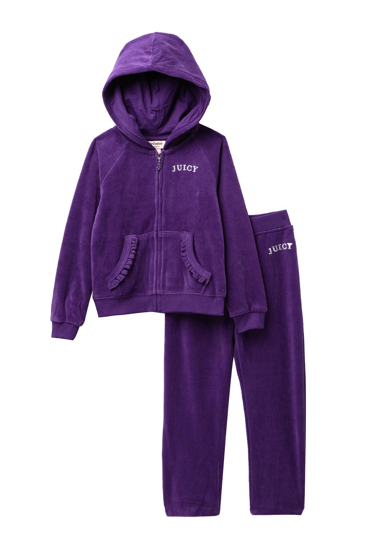 Juicy Couture Cotton Purple Heart Velour Track Suit (baby Girls) - Lyst