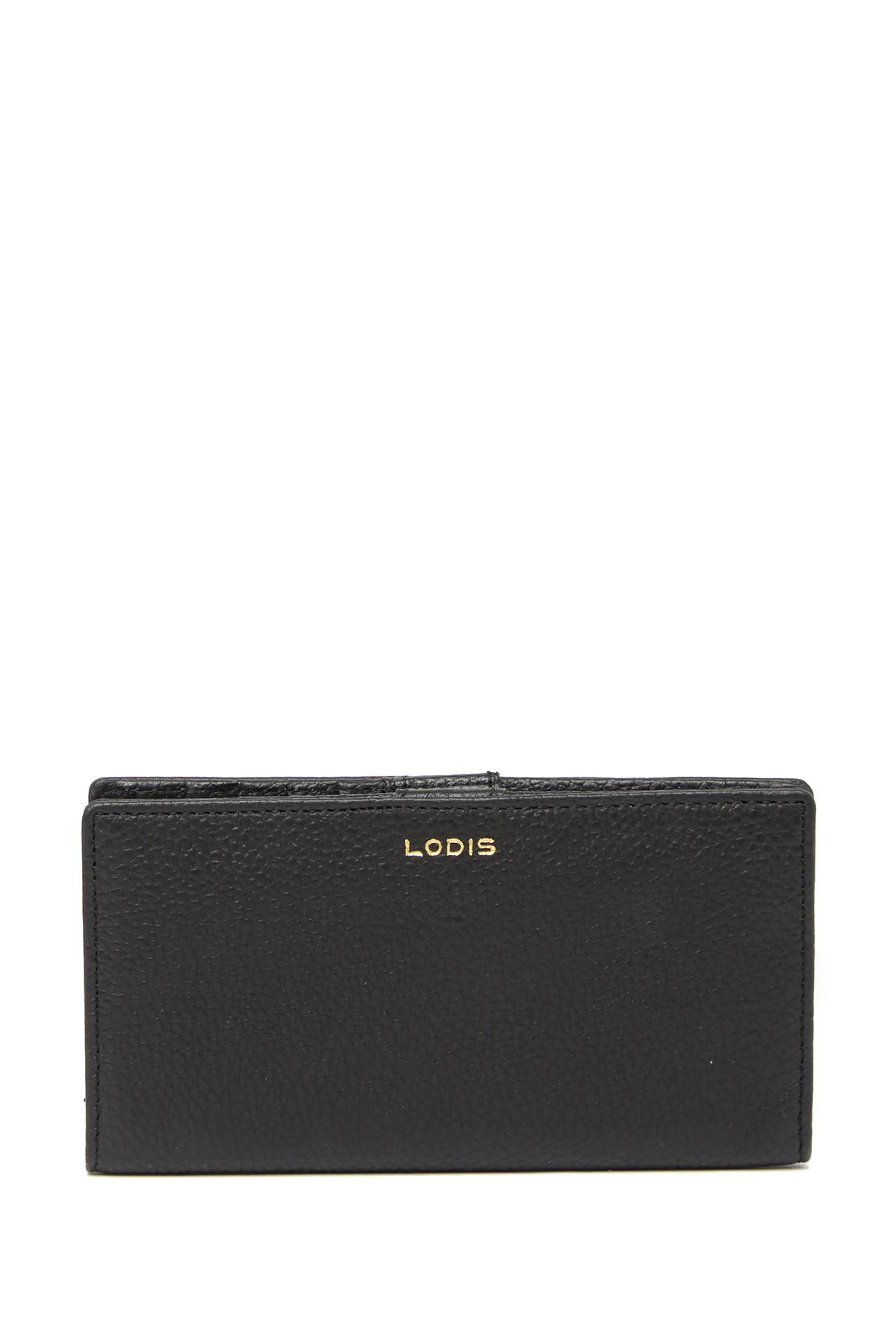 Lodis Slim Leather Wallet in Black - Lyst