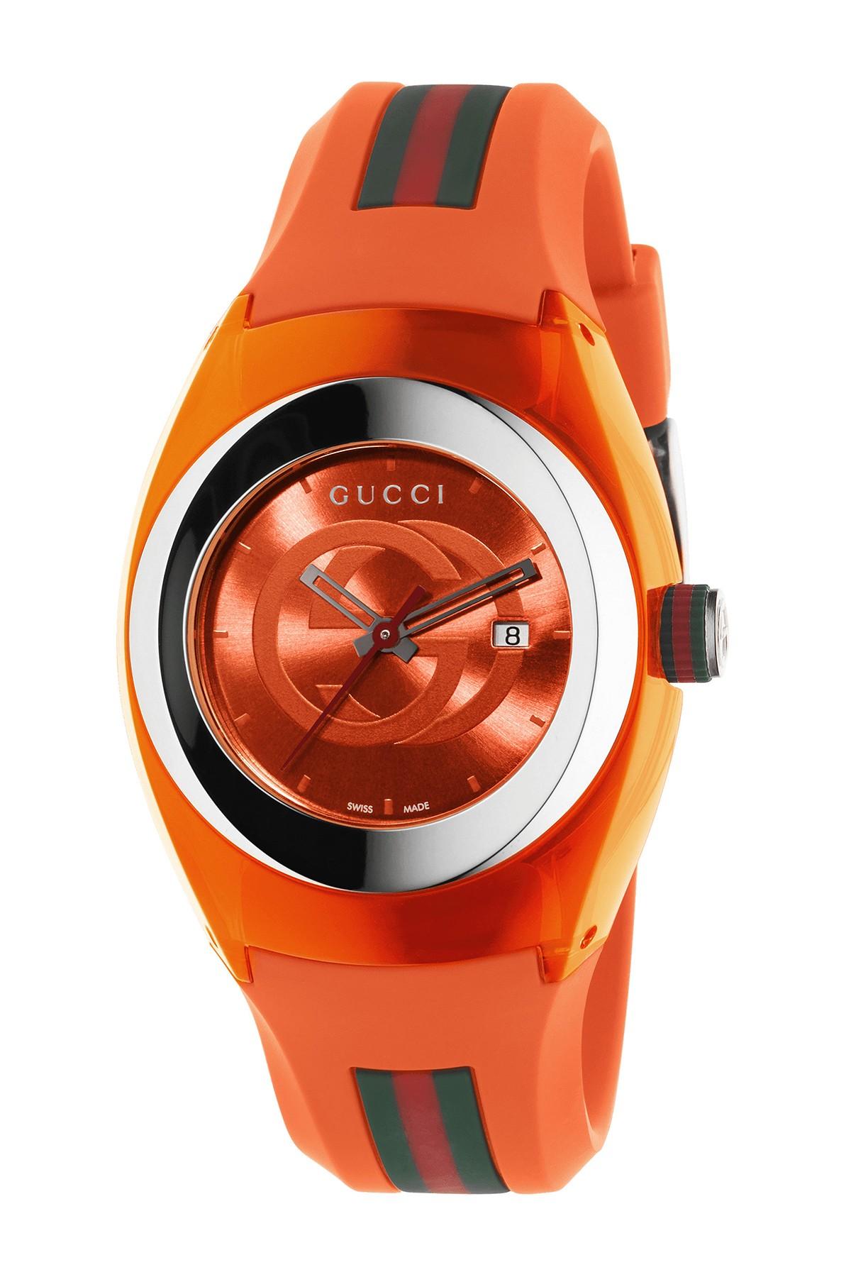Gucci Signature Orange Rubber Strap Watch for Men | Lyst