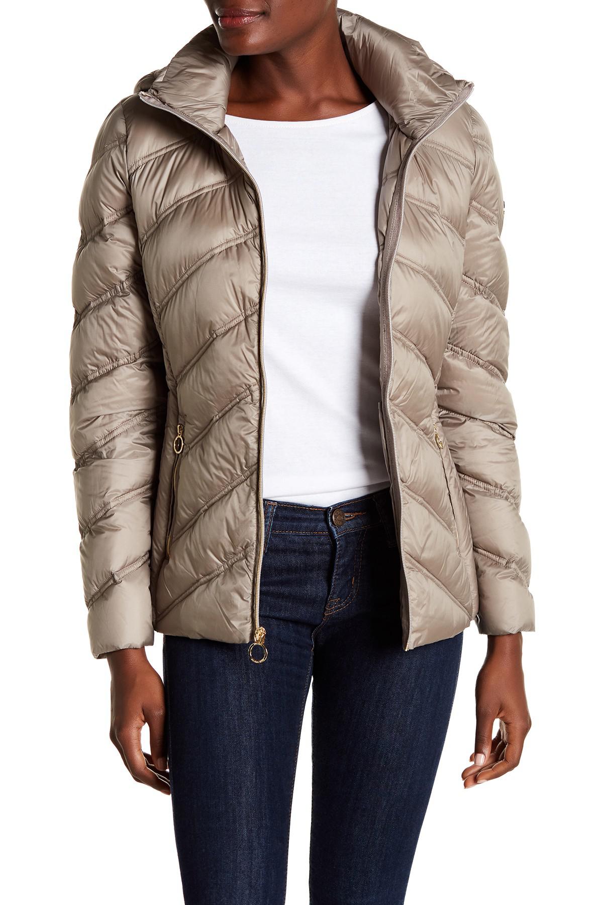 MICHAEL Michael Kors Missy Chevron Puffer Jacket Lyst