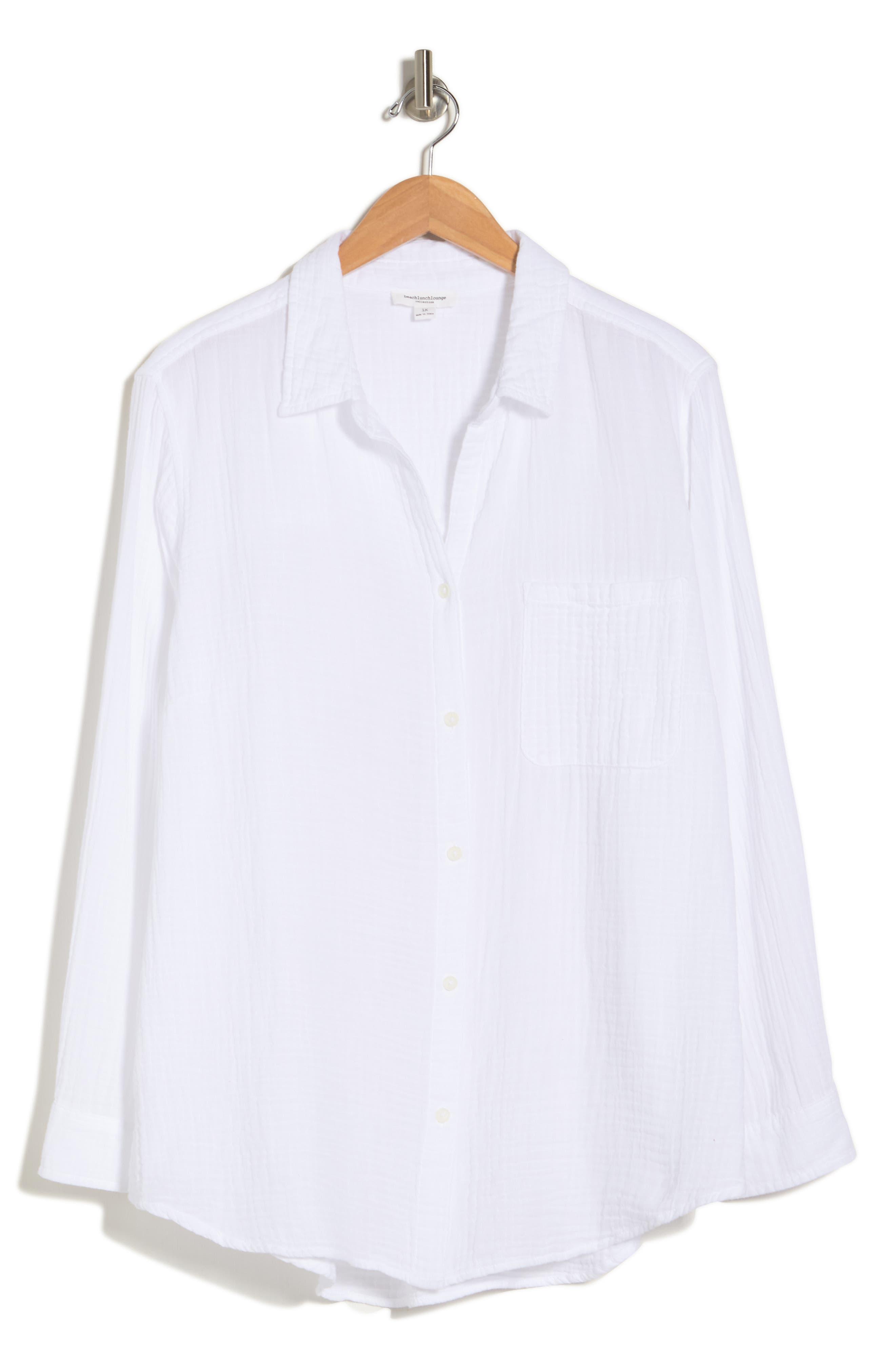 Beach Lunch Lounge Alessia Cotton Gauze Button-up Shirt in White | Lyst