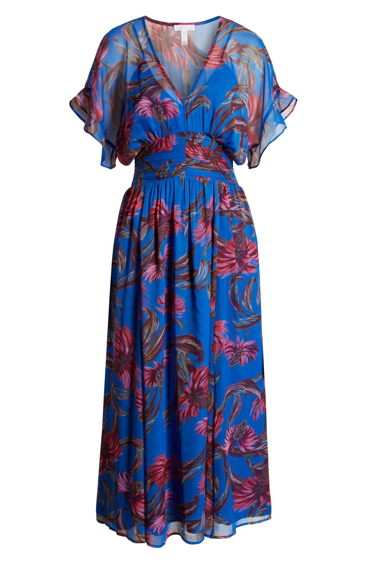 leith botanical print maxi dress