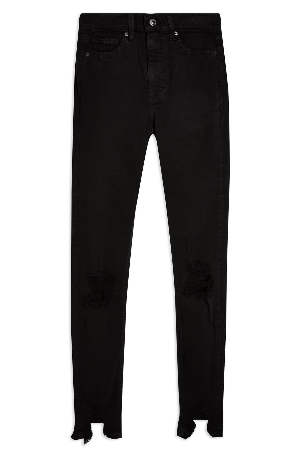 topshop jamie ripped hem jeans
