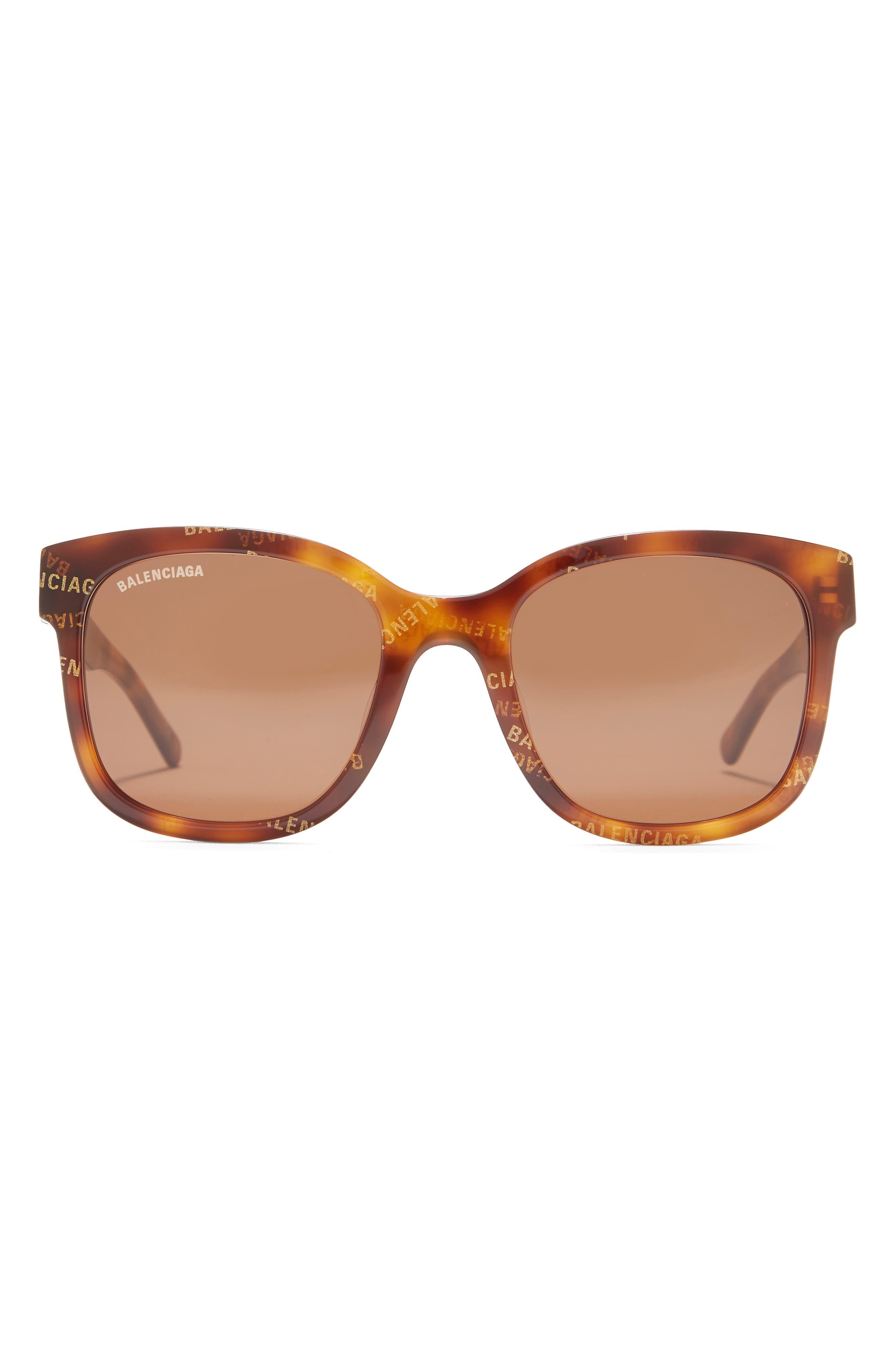Balenciaga 52mm Square Rectangle Sunglasses in Brown | Lyst