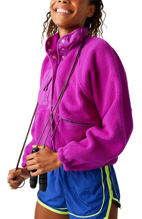 Free People Slouchy Fleece Zip Up Jacket in Purple Lyst