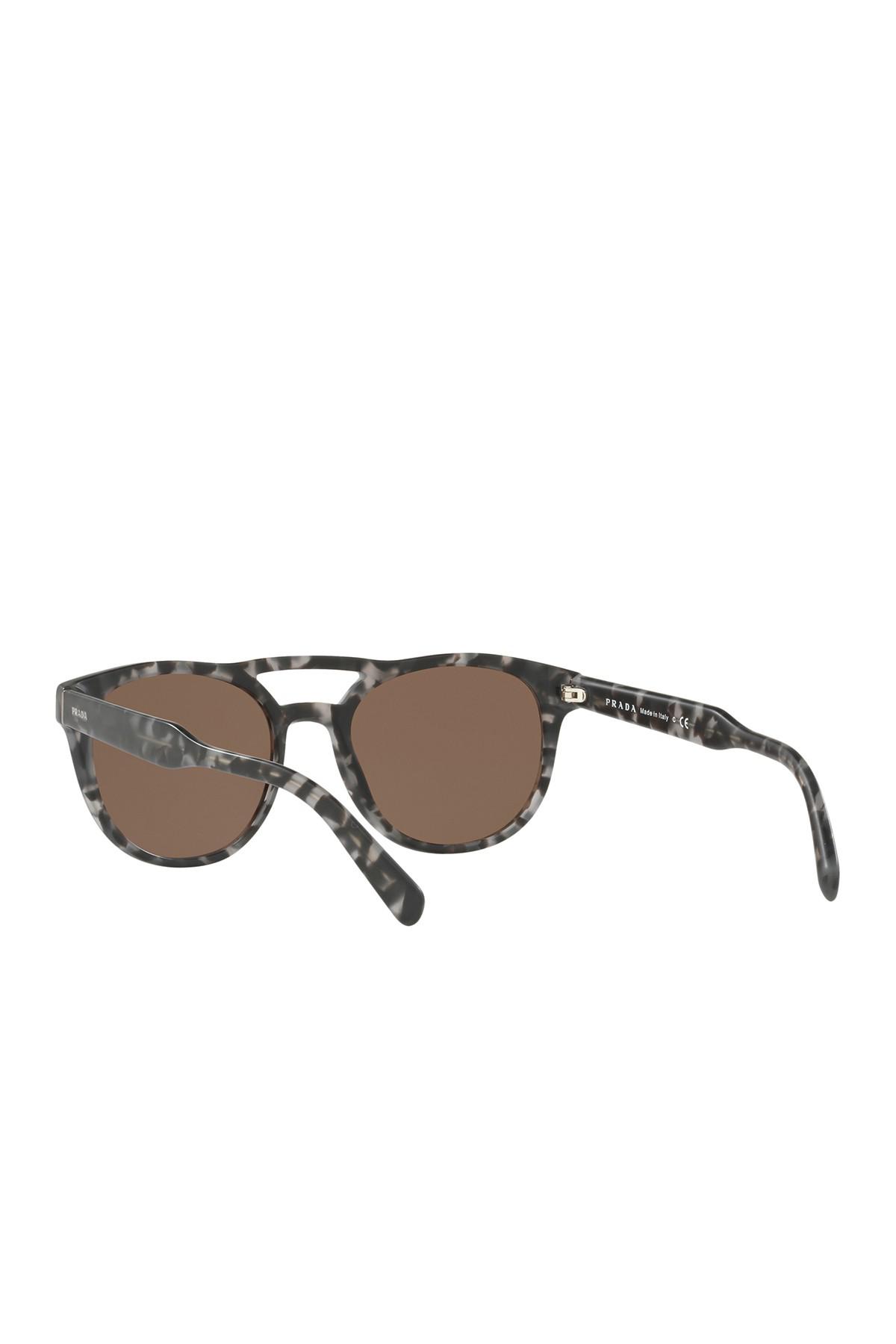prada 54mm round aviator sunglasses
