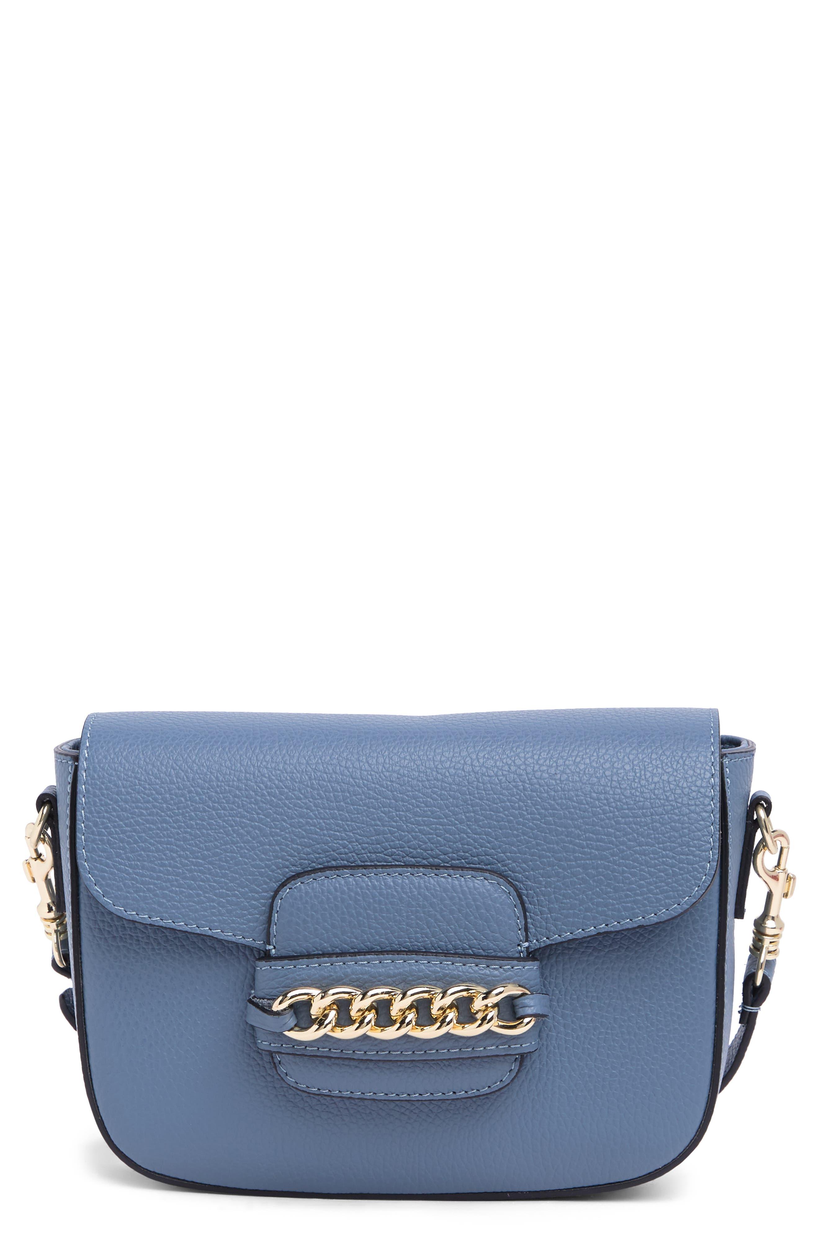 Persaman New York Elle Leather Flap Crossbody Bag In Denim Blue At ...