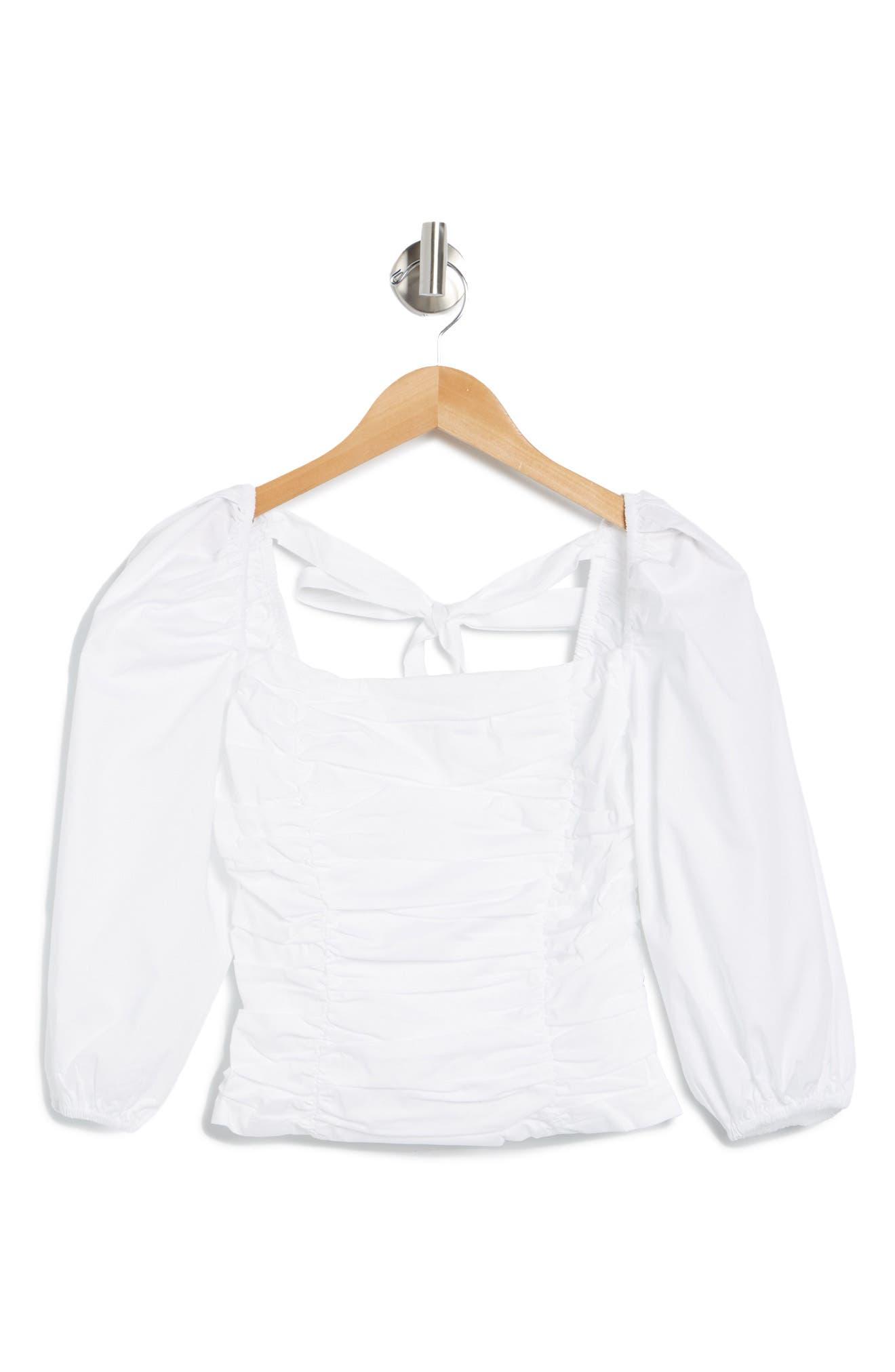 Wayf Ruched Back Tie Top in White | Lyst