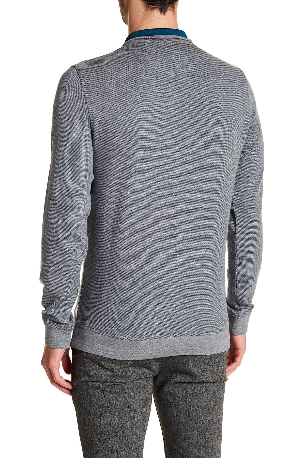 Lyst - Ted Baker Half Zip Sweater in Gray for Men