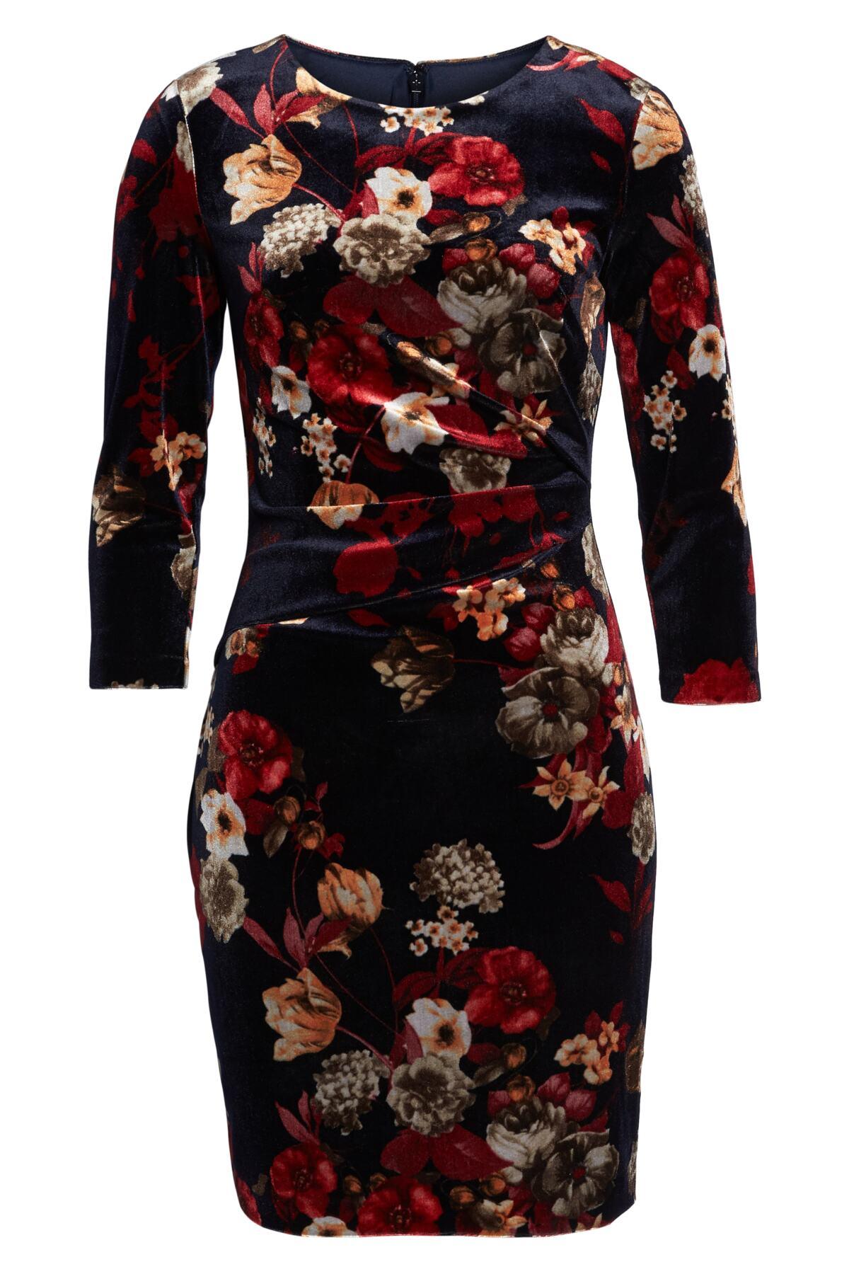 vince camuto floral velvet dress