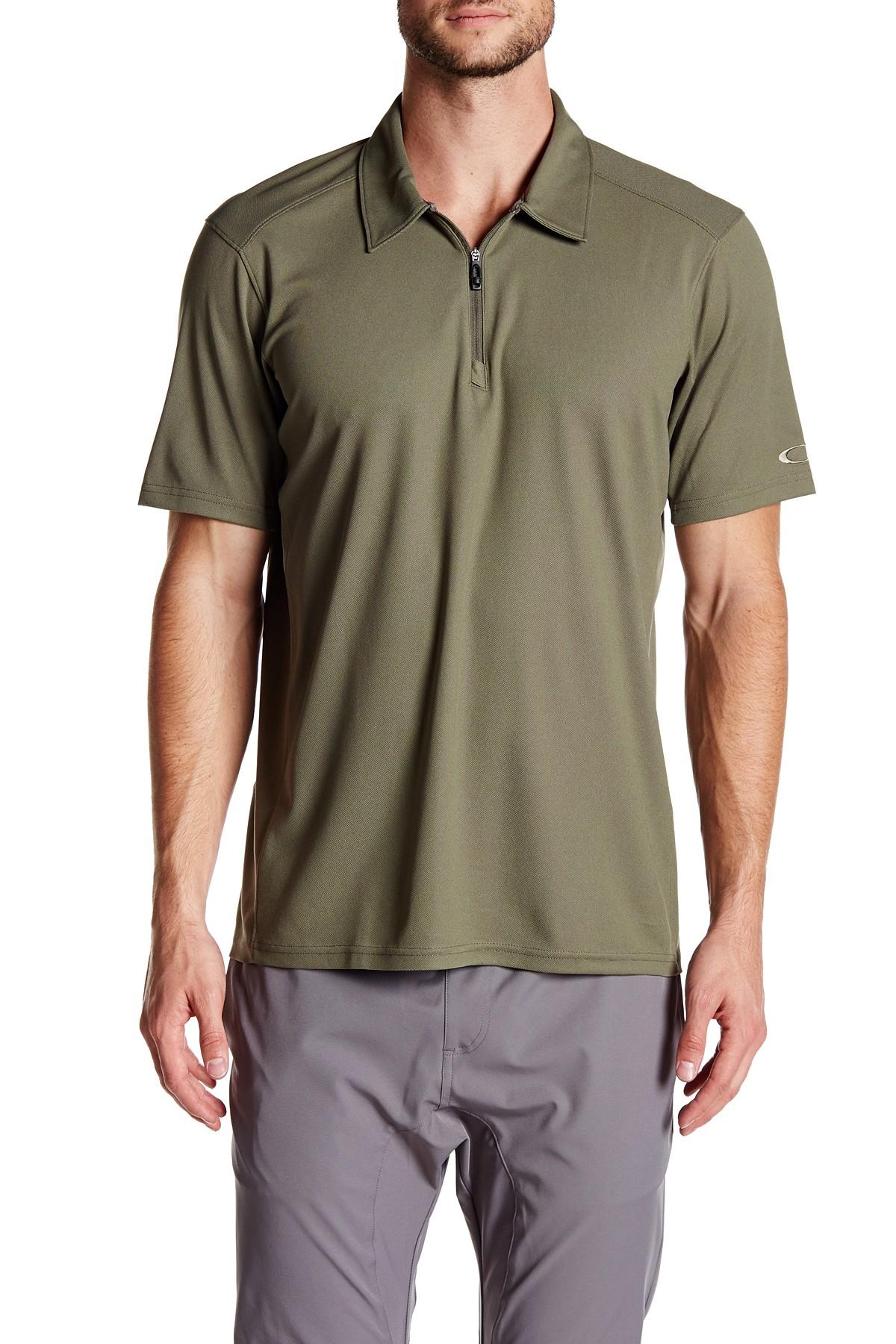 Oakley Synthetic 1/4 Zip Polo Shirt in Green for Men - Lyst