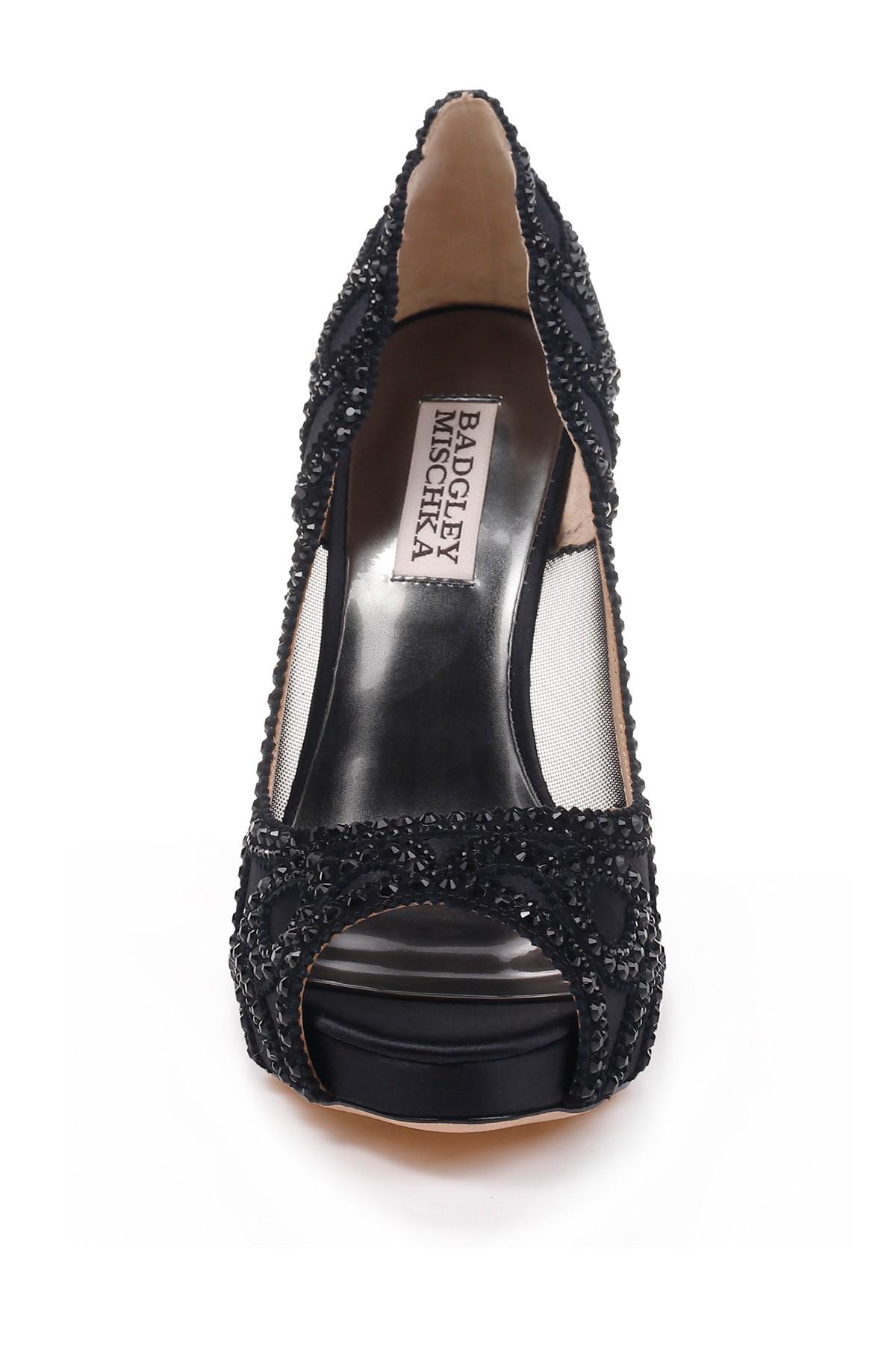 badgley mischka witney embellished peep toe pump