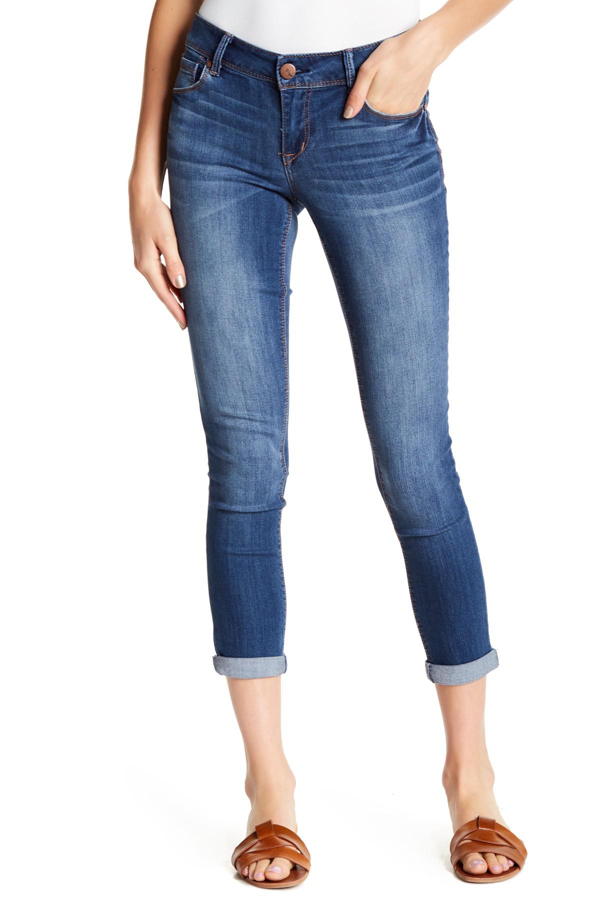 1822 Denim Adrianna Crop Skinny Jeans in Blue | Lyst