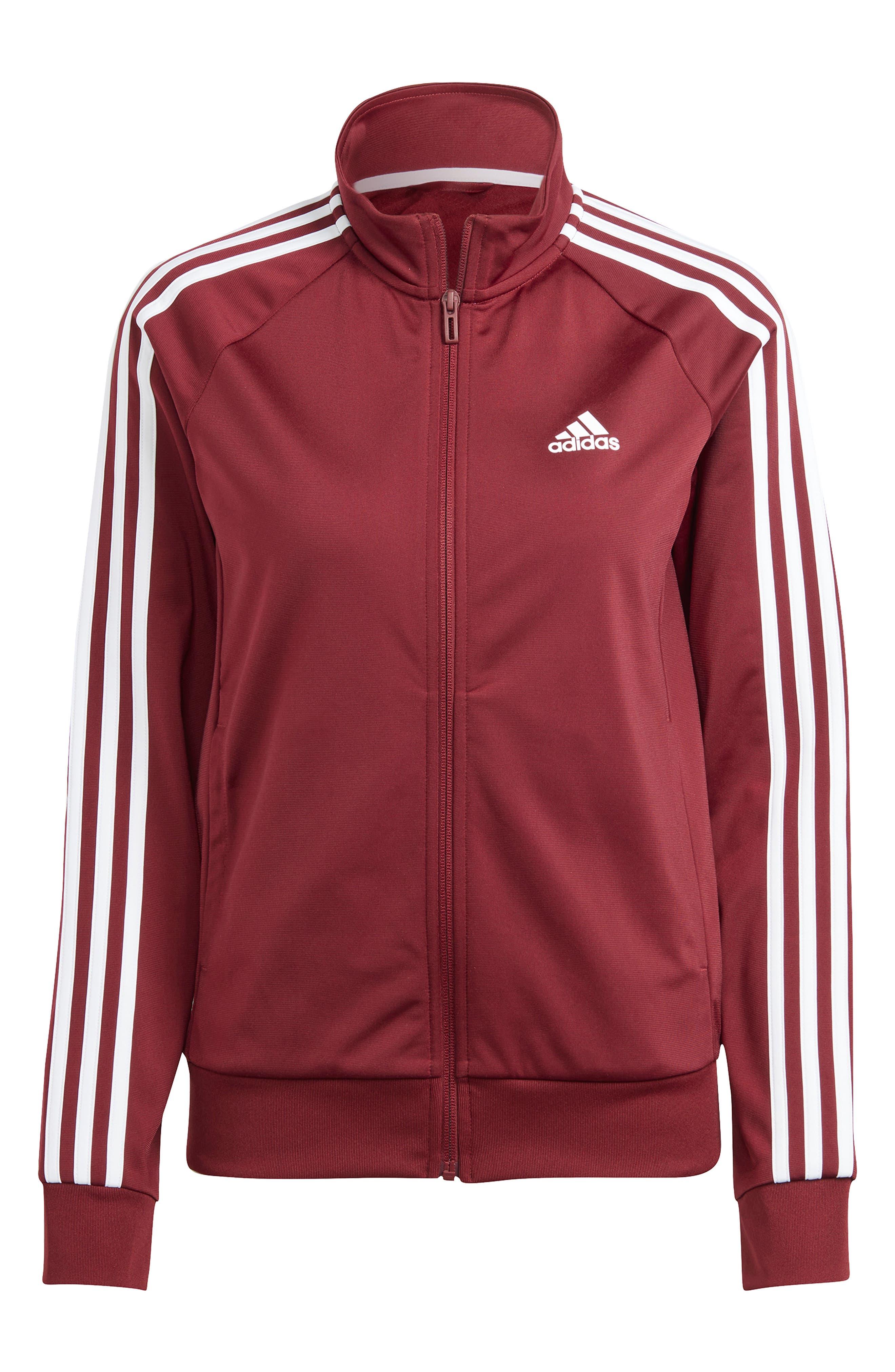 adidas Warm-up Slim Track Jacket in Red | Lyst