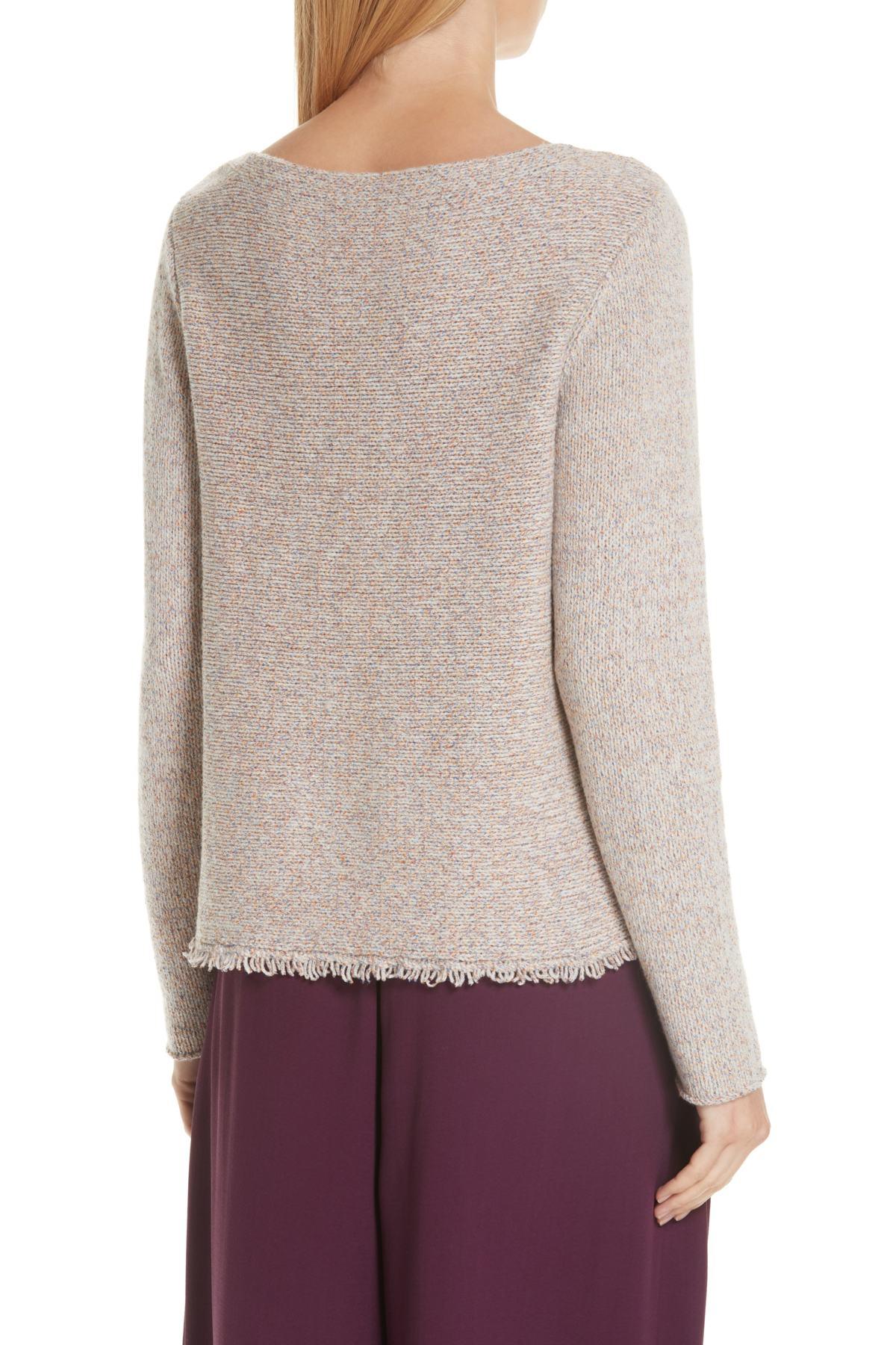 eileen fisher fringe hem sweater