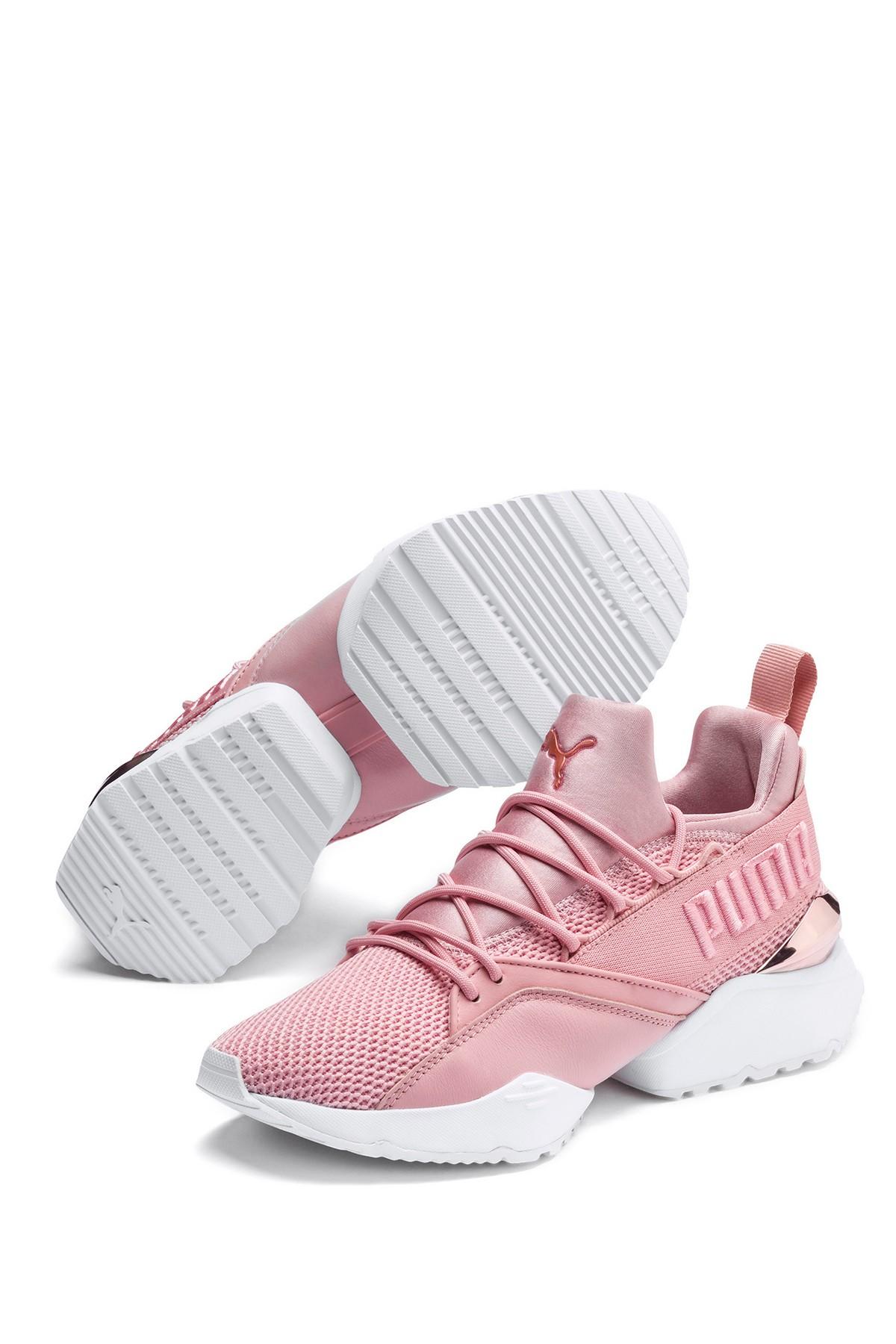 PUMA Muse Maia Metallic Sneakers in Pink - Lyst